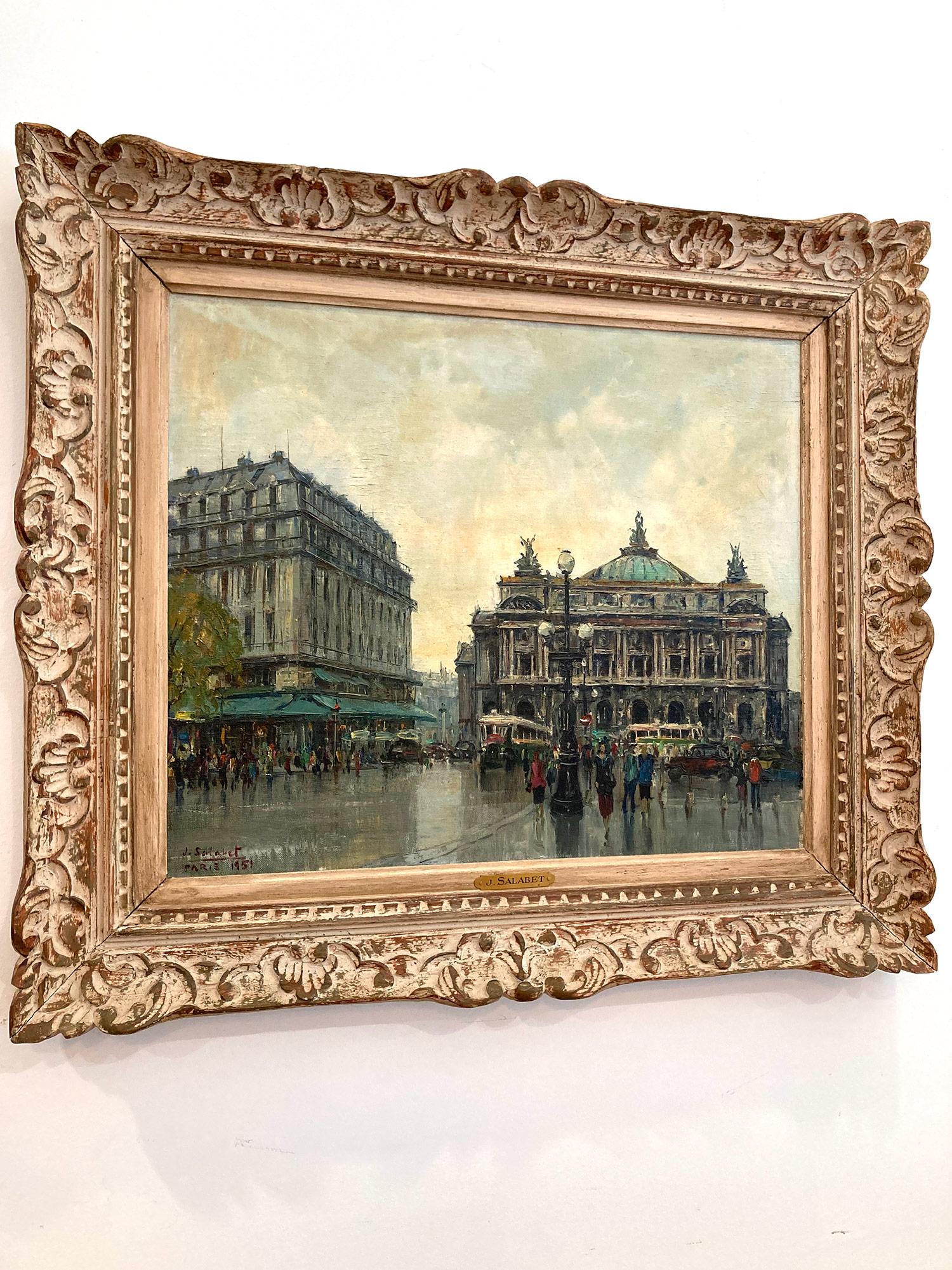 Peinture à l'huile sur toile « Palais Garnier » - Scène de rue parisienne post-impressionniste en vente 15