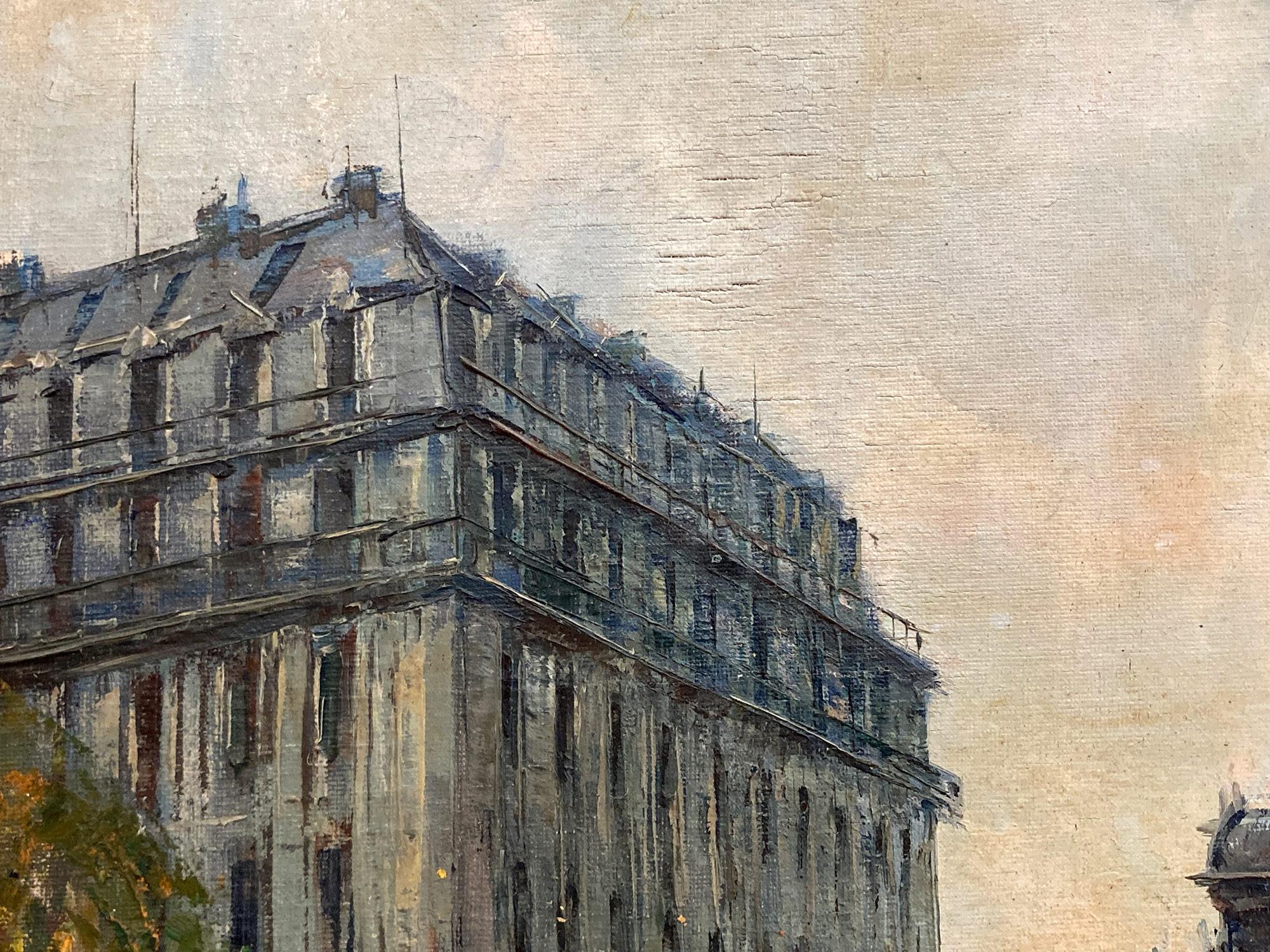 Peinture à l'huile sur toile « Palais Garnier » - Scène de rue parisienne post-impressionniste en vente 3