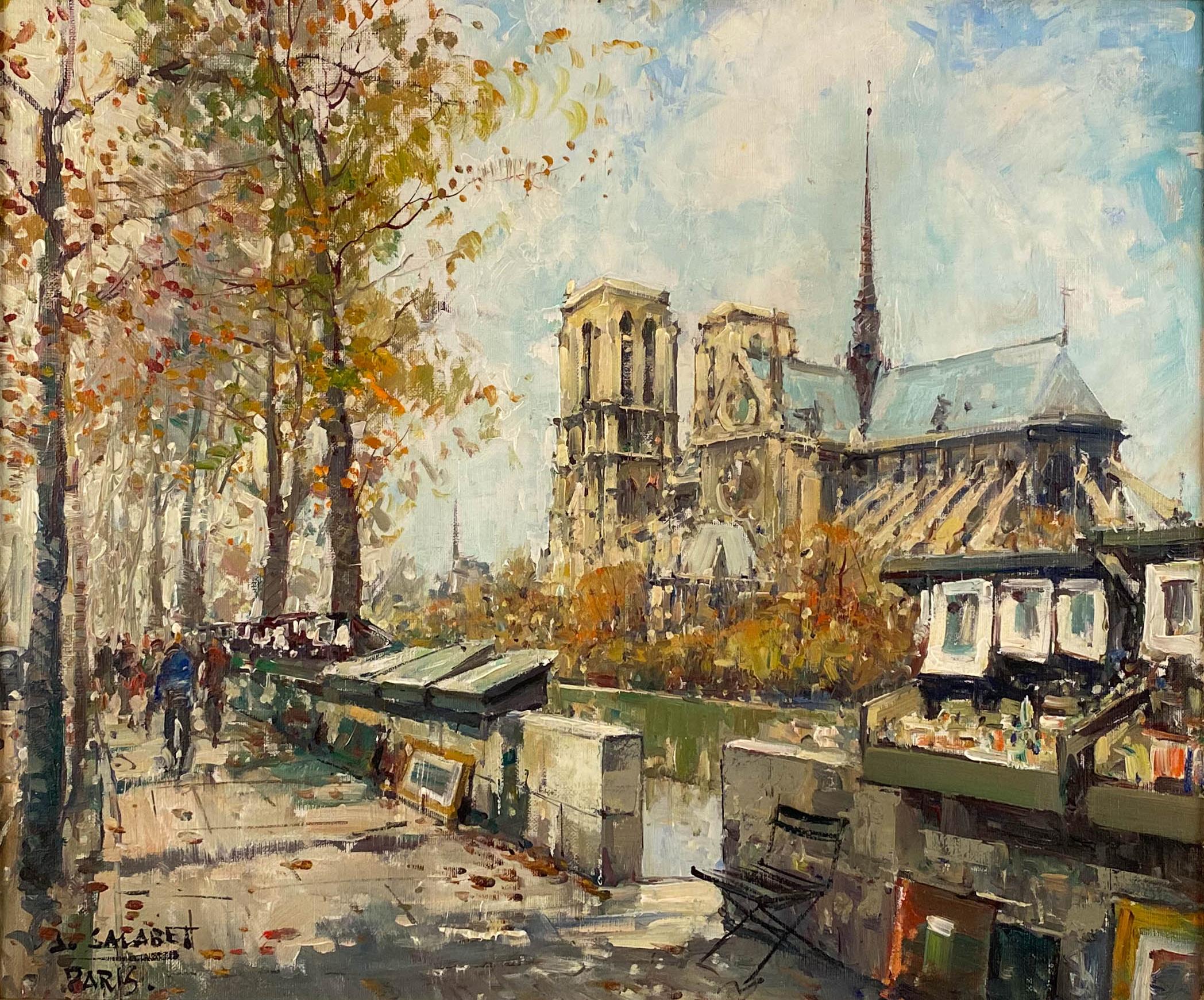 Notre Dame. Rive gauche, Paris - Painting by Jean Salabet