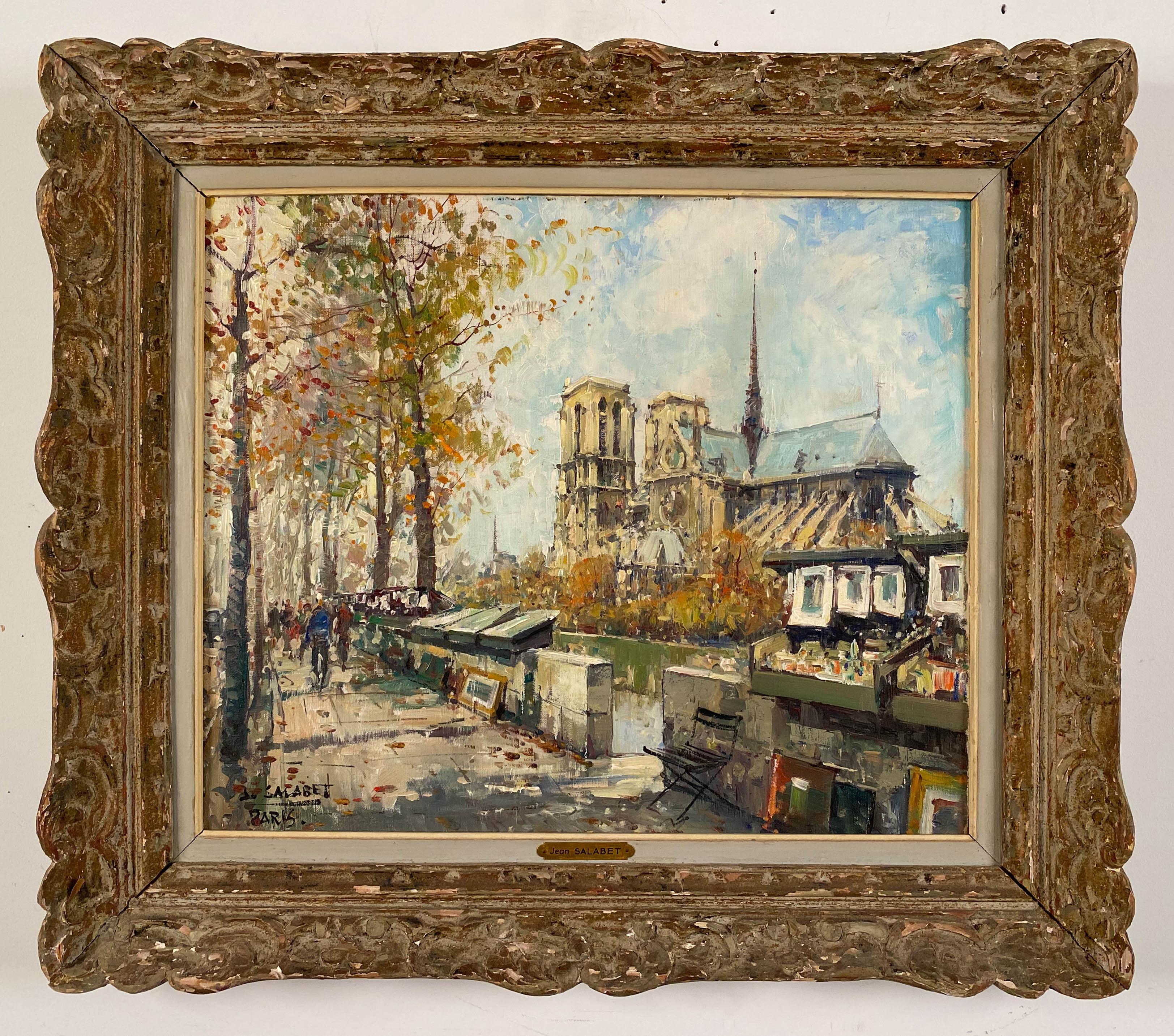 Jean Salabet Landscape Painting - Notre Dame. Rive gauche, Paris