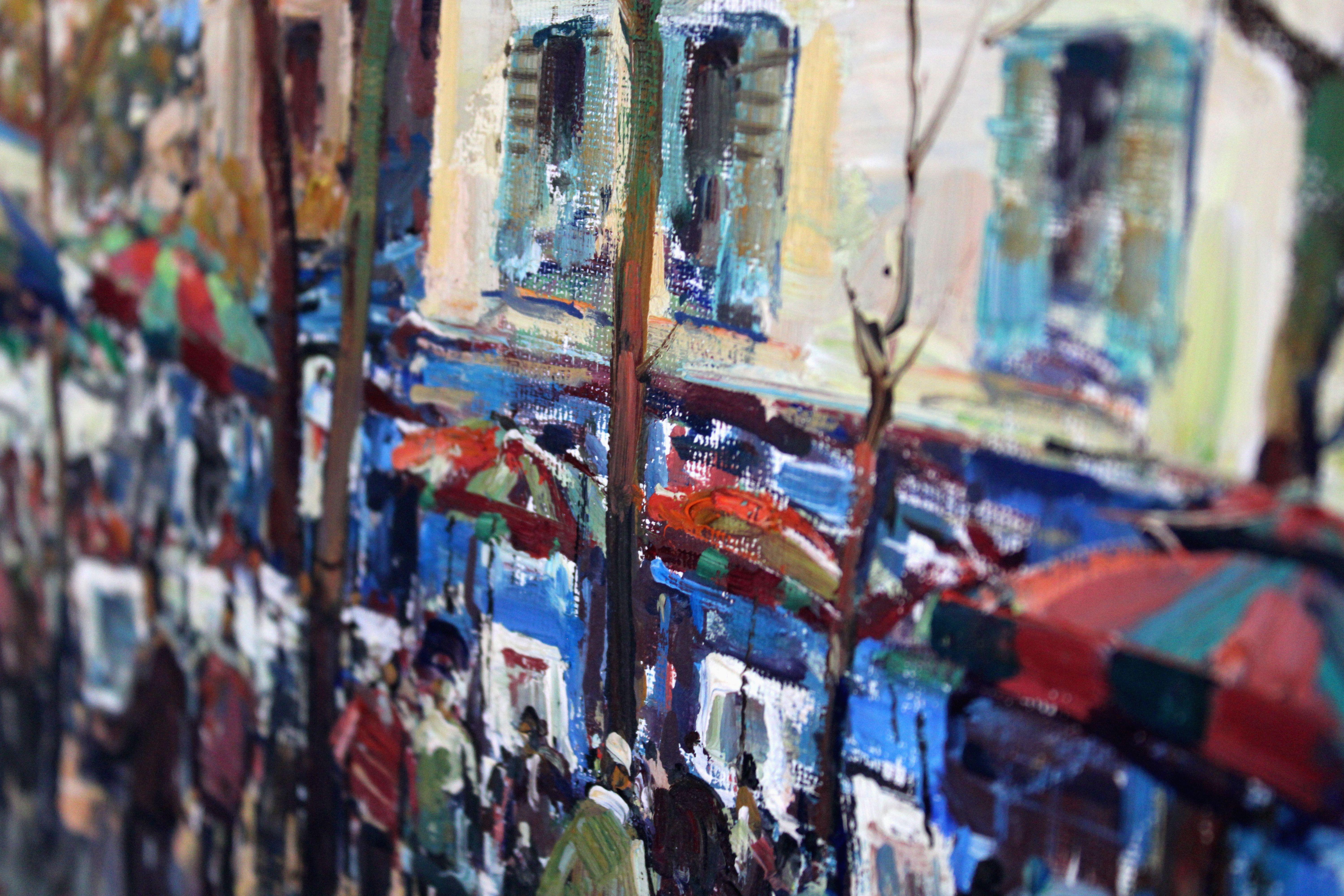 Scena del mercato parigino. Olio su tela, 48х57 сm 6