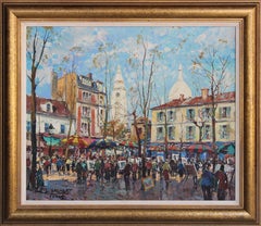 Escena del Mercado de París. Óleo sobre lienzo, 48х57 сm