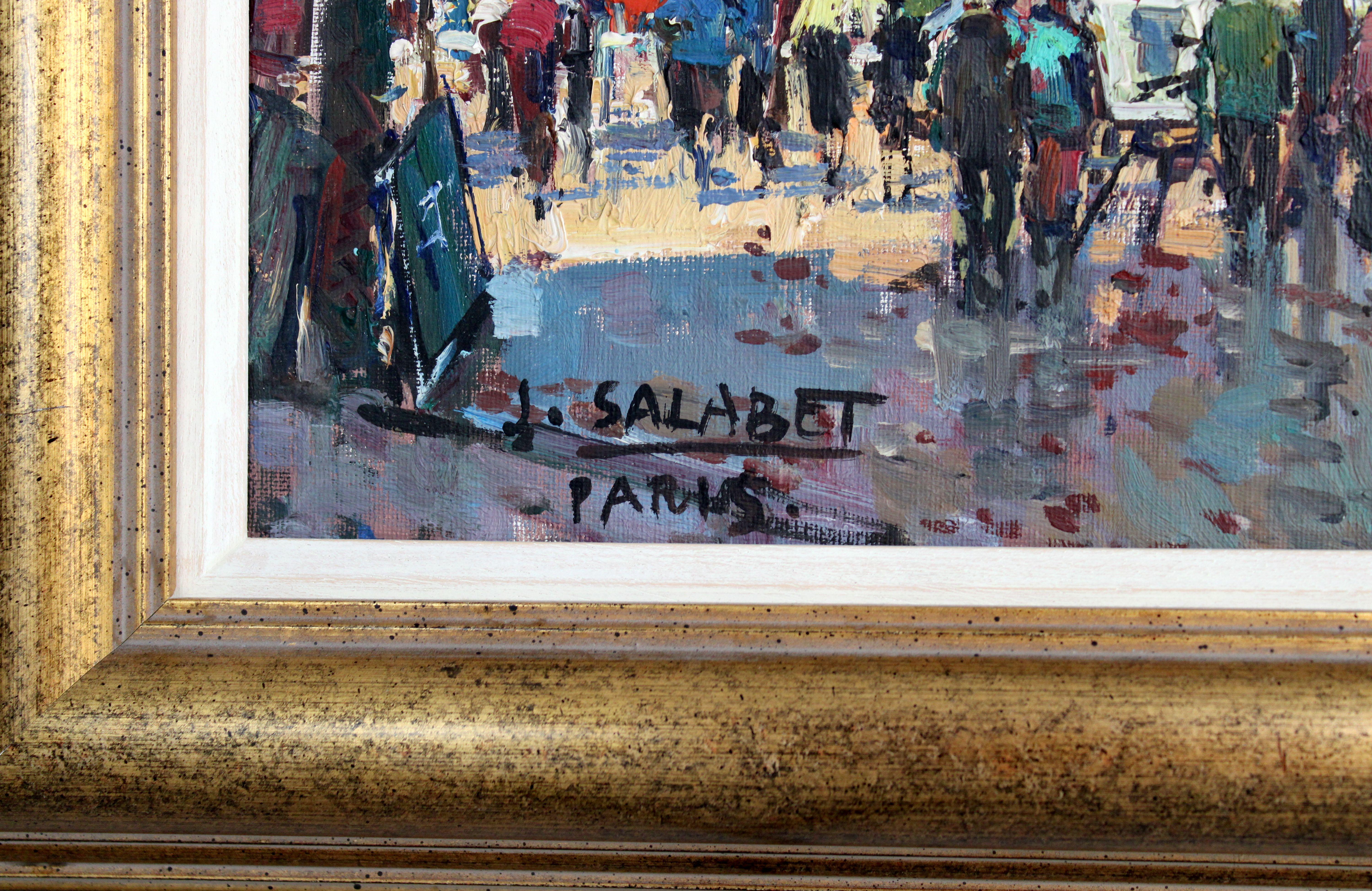 Scena del mercato parigino. Olio su tela, 48х57 сm - Painting Impressionismo di Jean Salabet