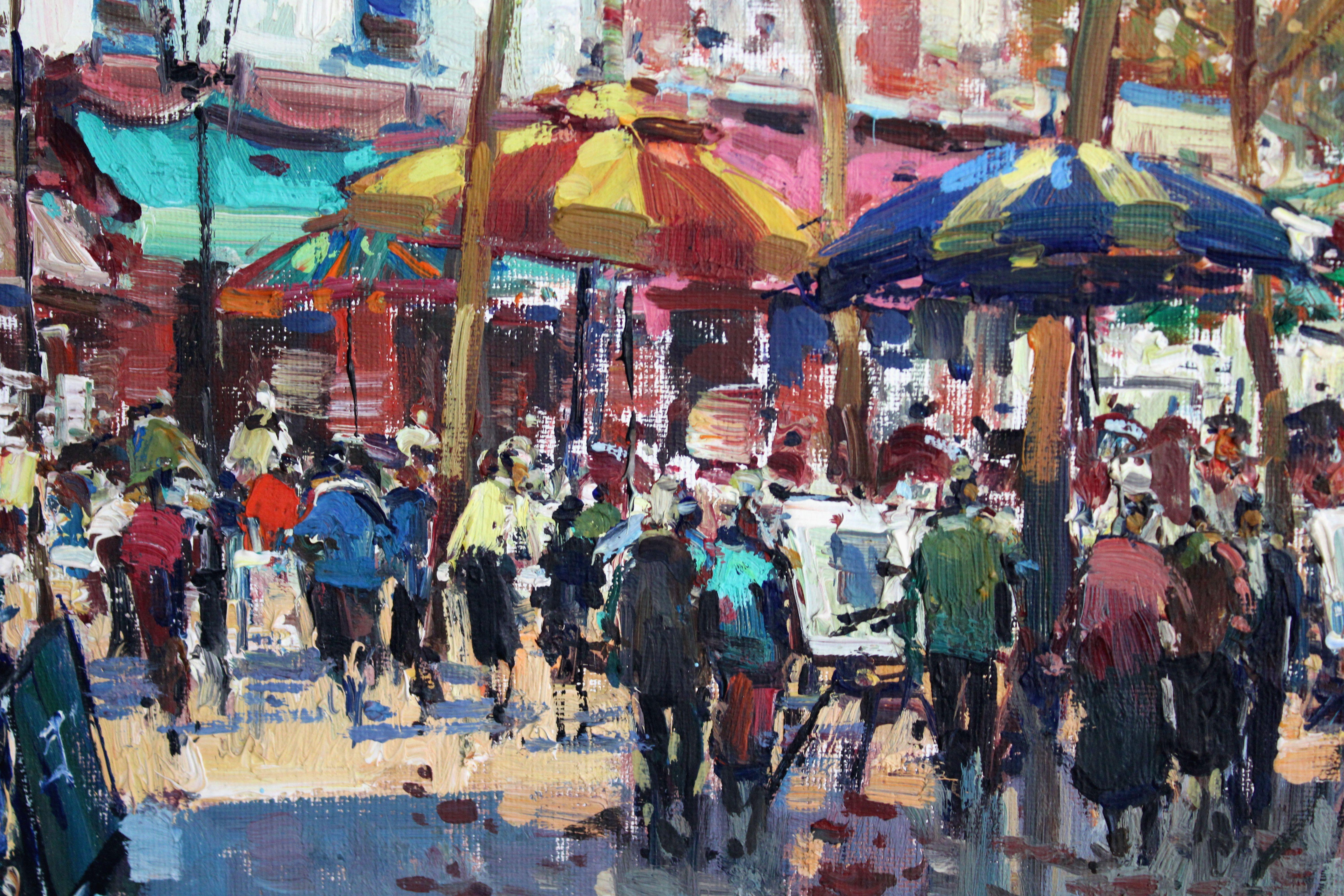 Scena del mercato parigino. Olio su tela, 48х57 сm 1