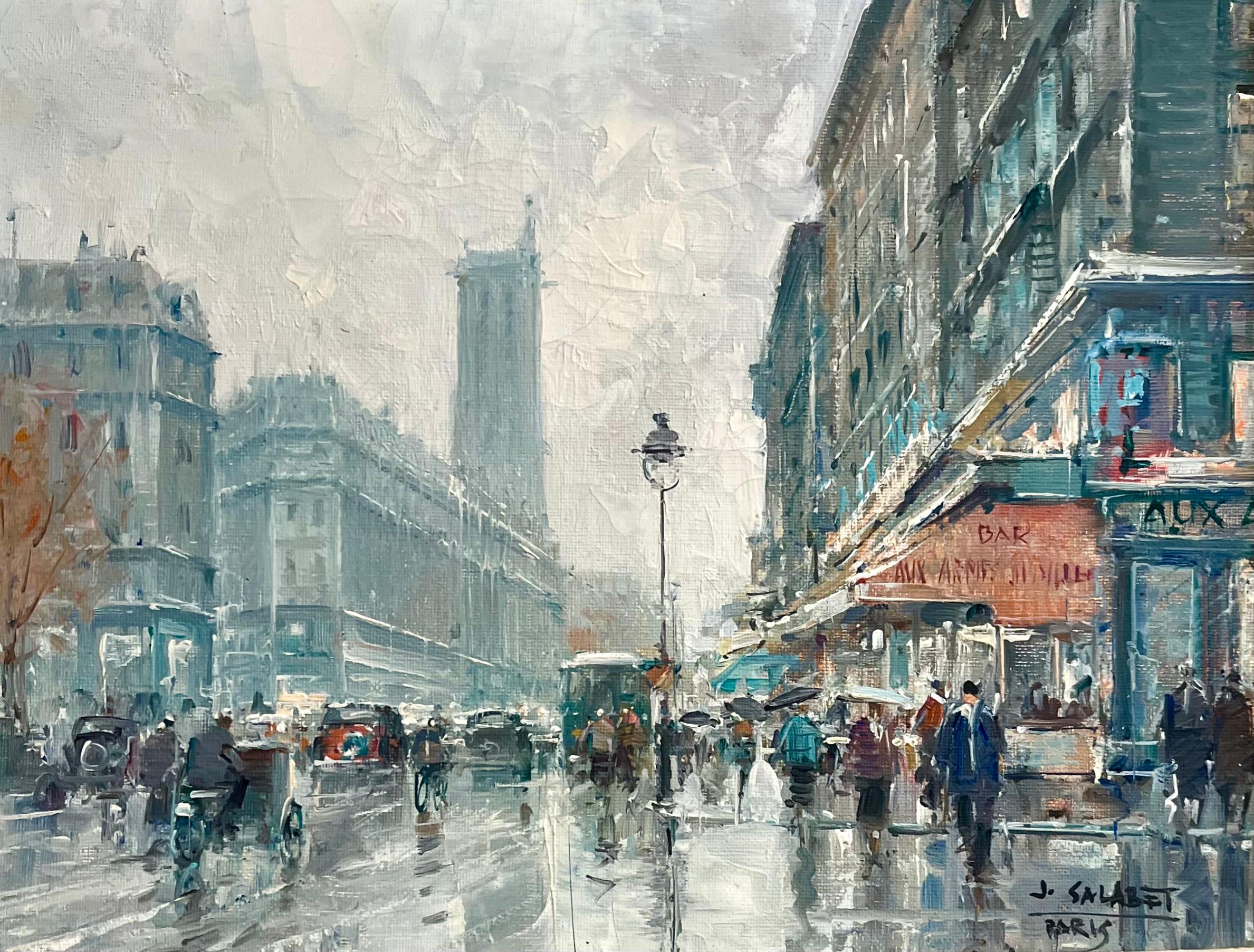 Landscape Painting Jean Salabet - Rue de Rivoli, Paris, France
