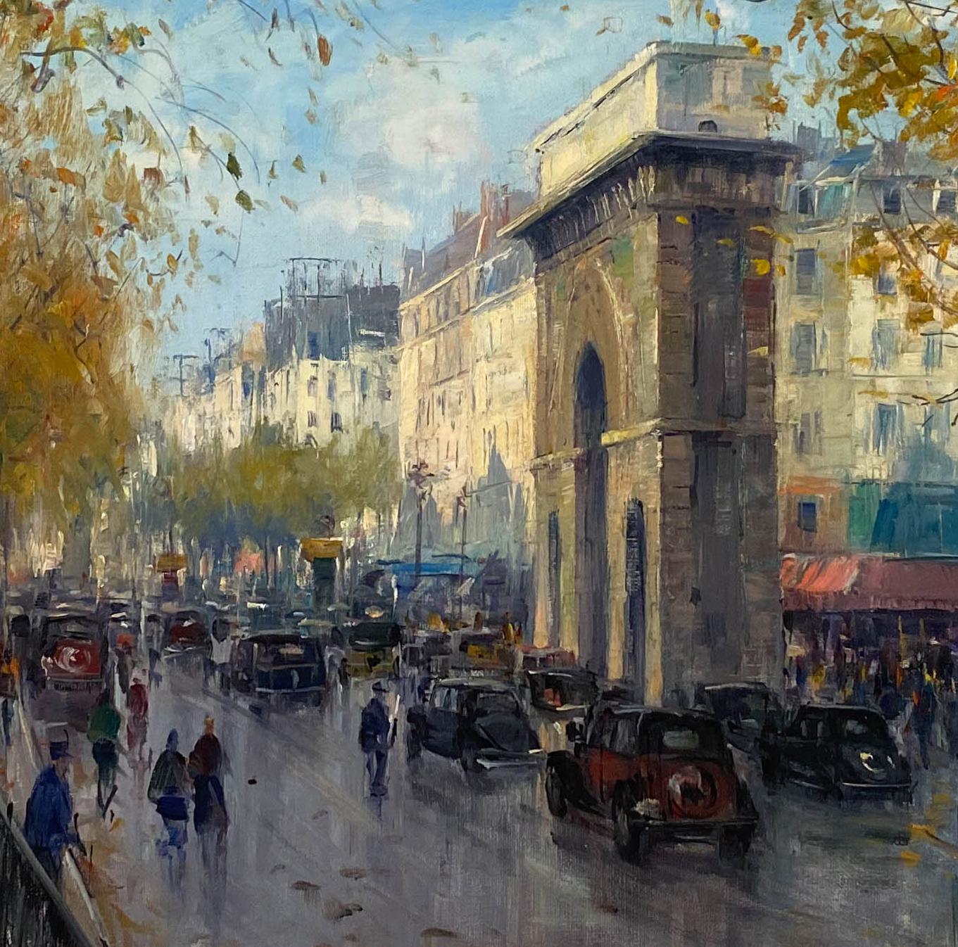 The Triumphal Arch Of Porte Saint-Martin In Paris - Post-Impressionist Painting by Jean Salabet