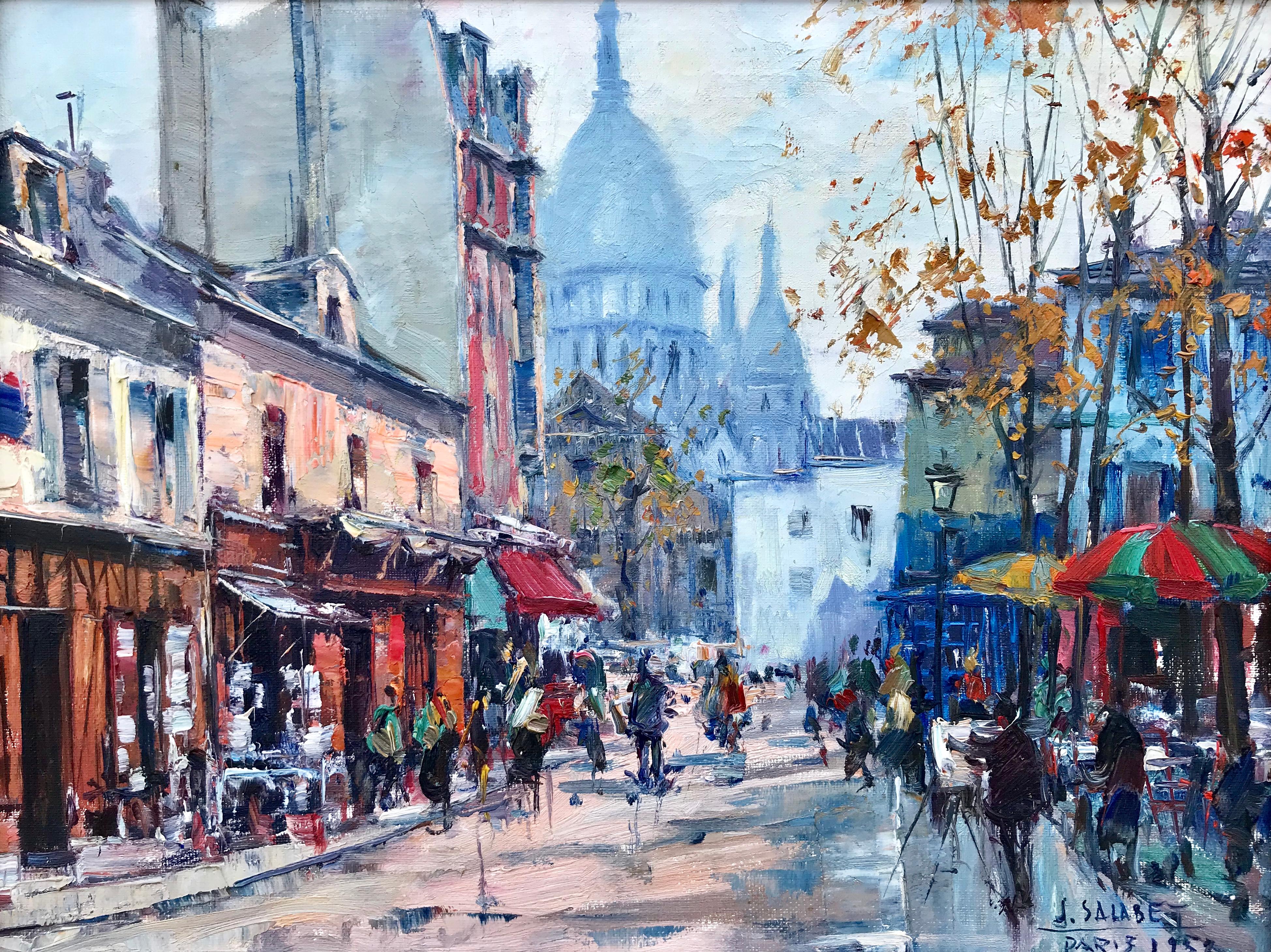Jean Salabet Figurative Painting – “View of Sacre Coeur”