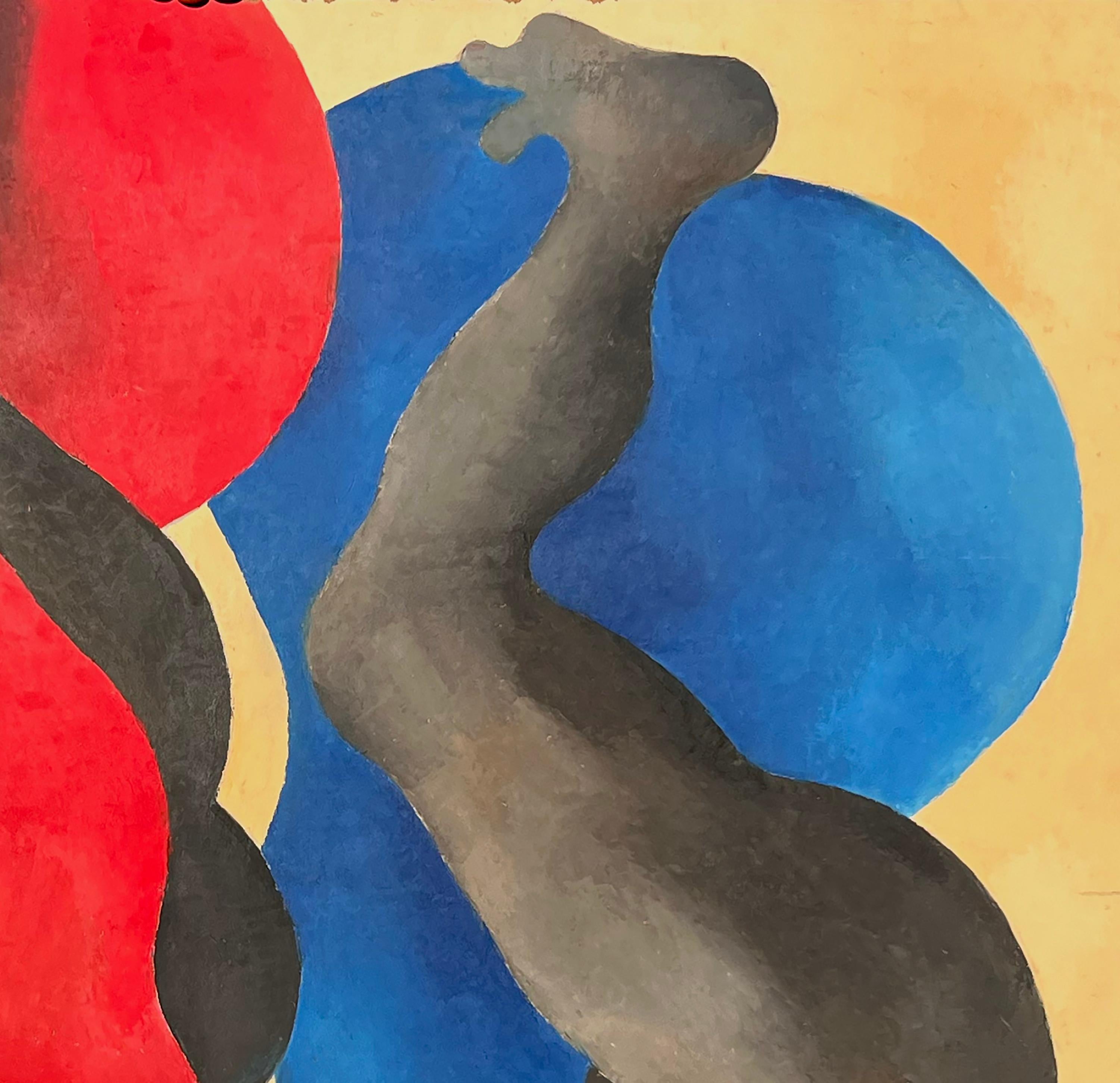 Hommage à Baselitz - Neo-Expressionist Painting by Jean Sanglar