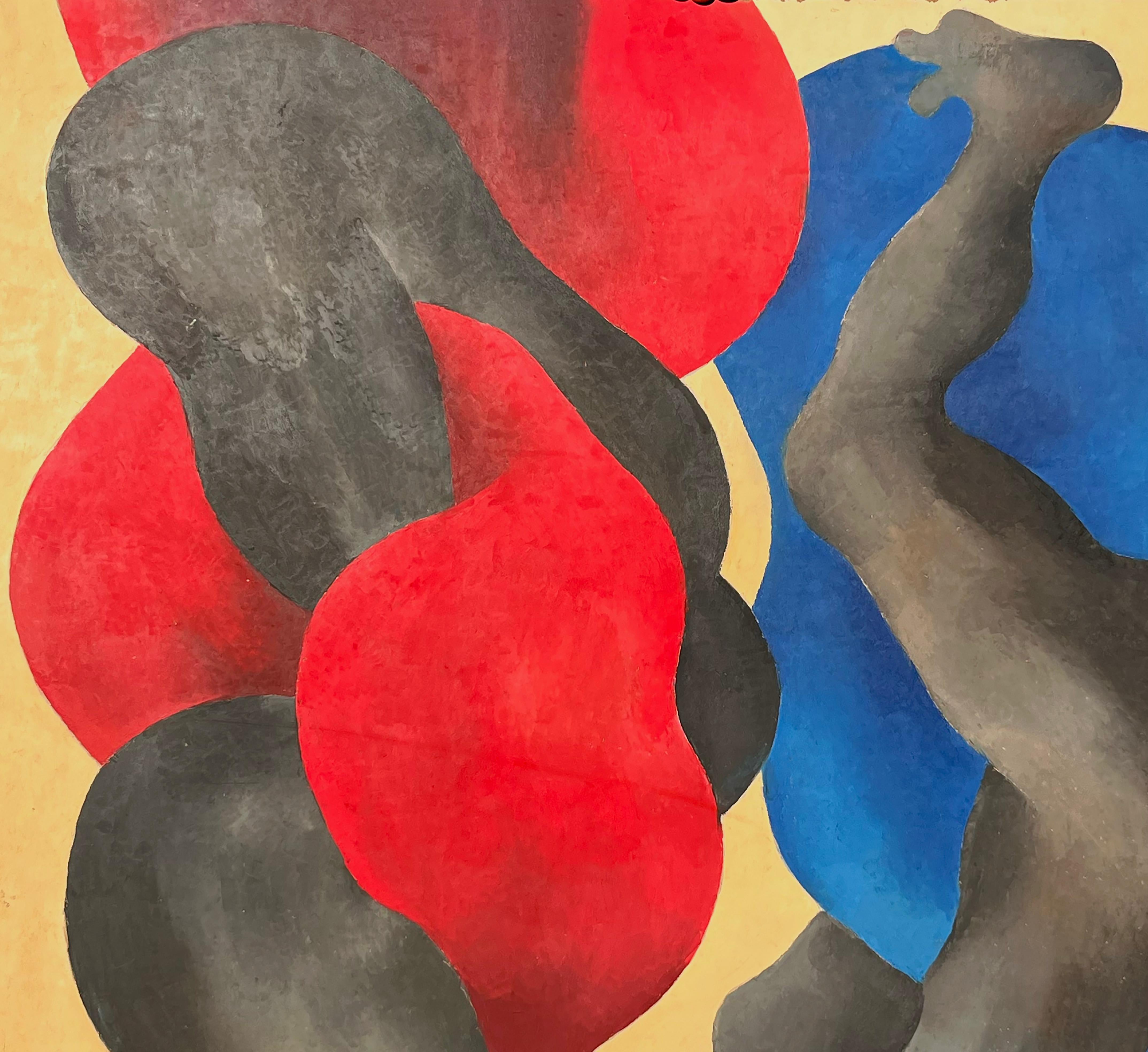 Hommage à Baselitz - Brown Landscape Painting by Jean Sanglar