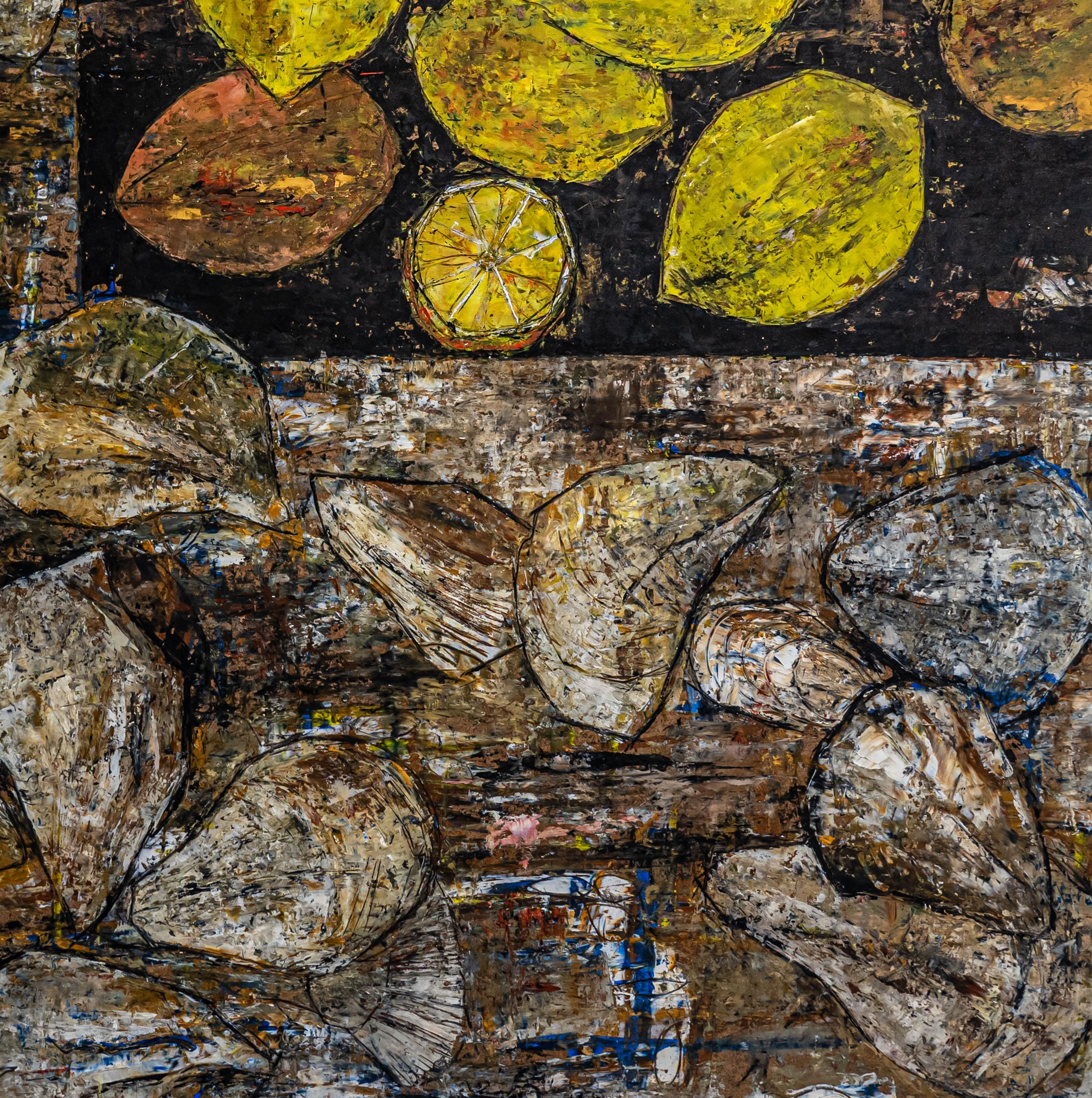 Las ostras - Painting Neoexpresionista de Jean Sanglar