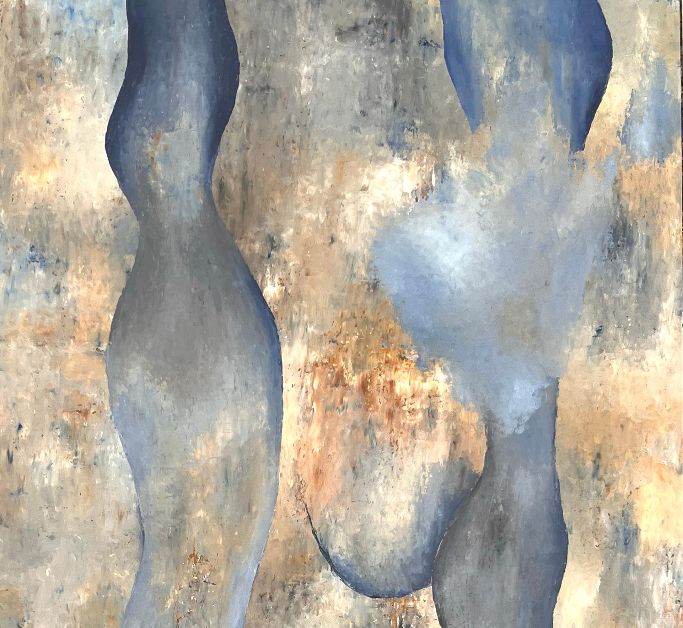 Abstracción en azul - Painting de Jean Sanglar