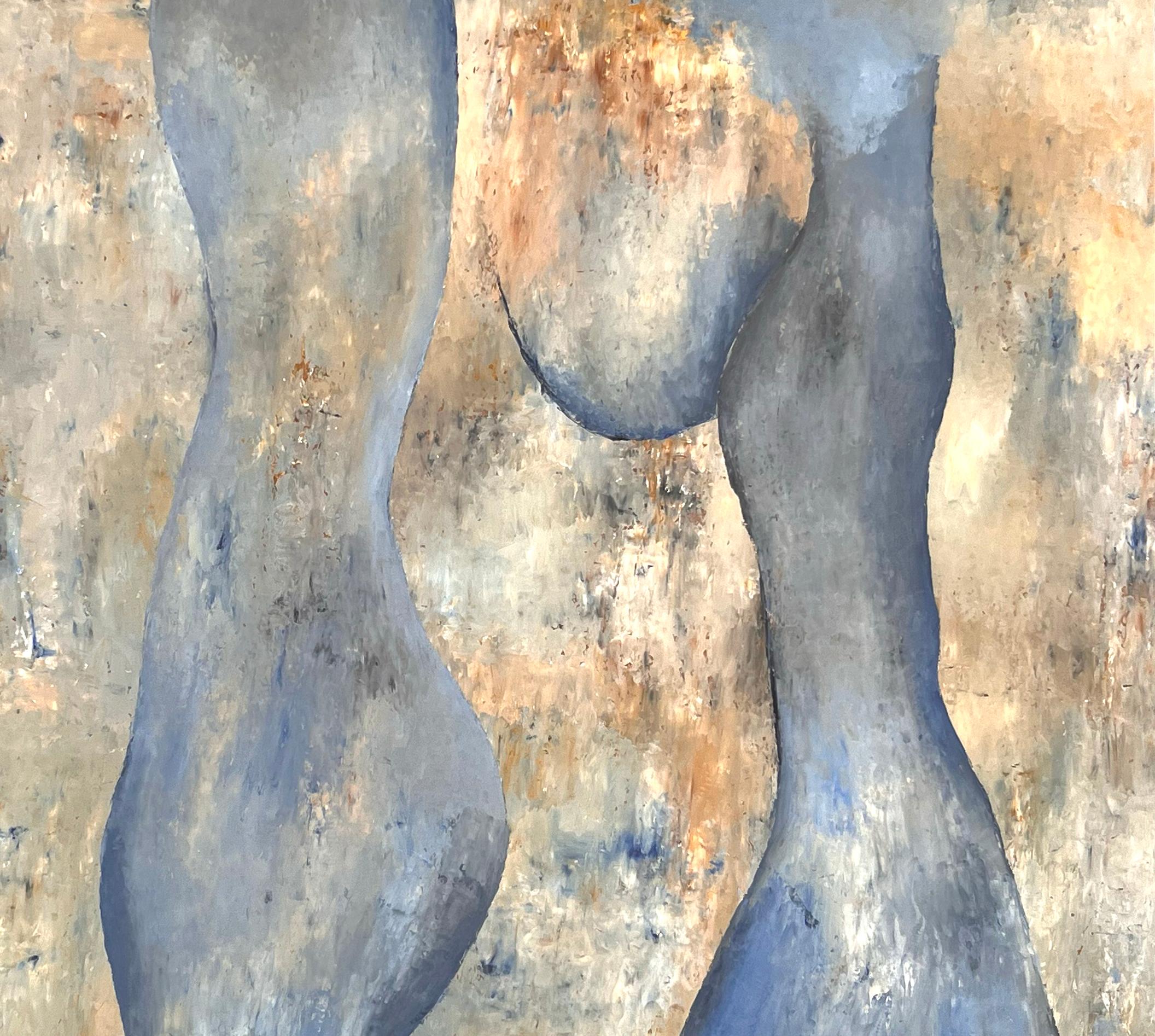 Abstracción en azul - Painting Neoexpresionista de Jean Sanglar