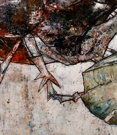 Neo-Expressionist Shell Mixed Media Painting, Late 20th Century