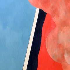 Beach Volleyball Mixed Media Painting, Neo-Expressionist Style