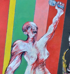 Jazz Mixed Media Painting, Neo-Expressionist, Late 20th Century
