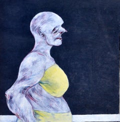 Peinture néo-expressionniste au pastel à l'huile, fin du 20e siècle