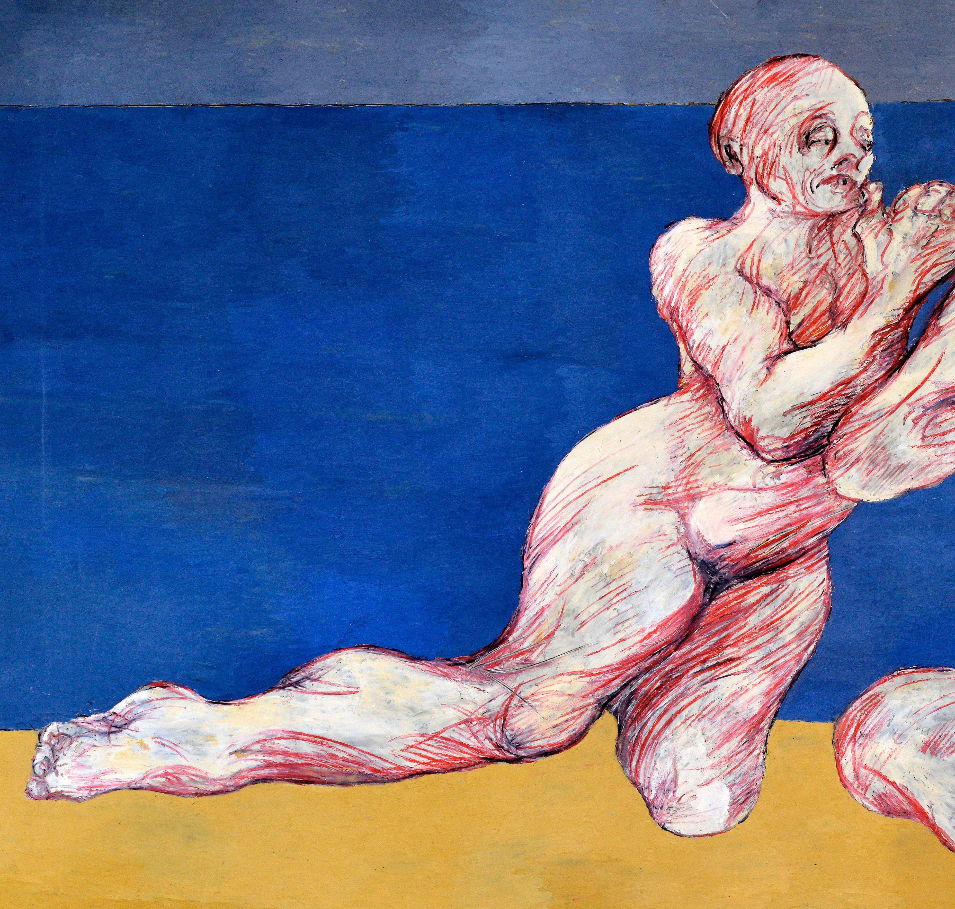 Sin título - Figurative Painting Marrón de Jean Sanglar