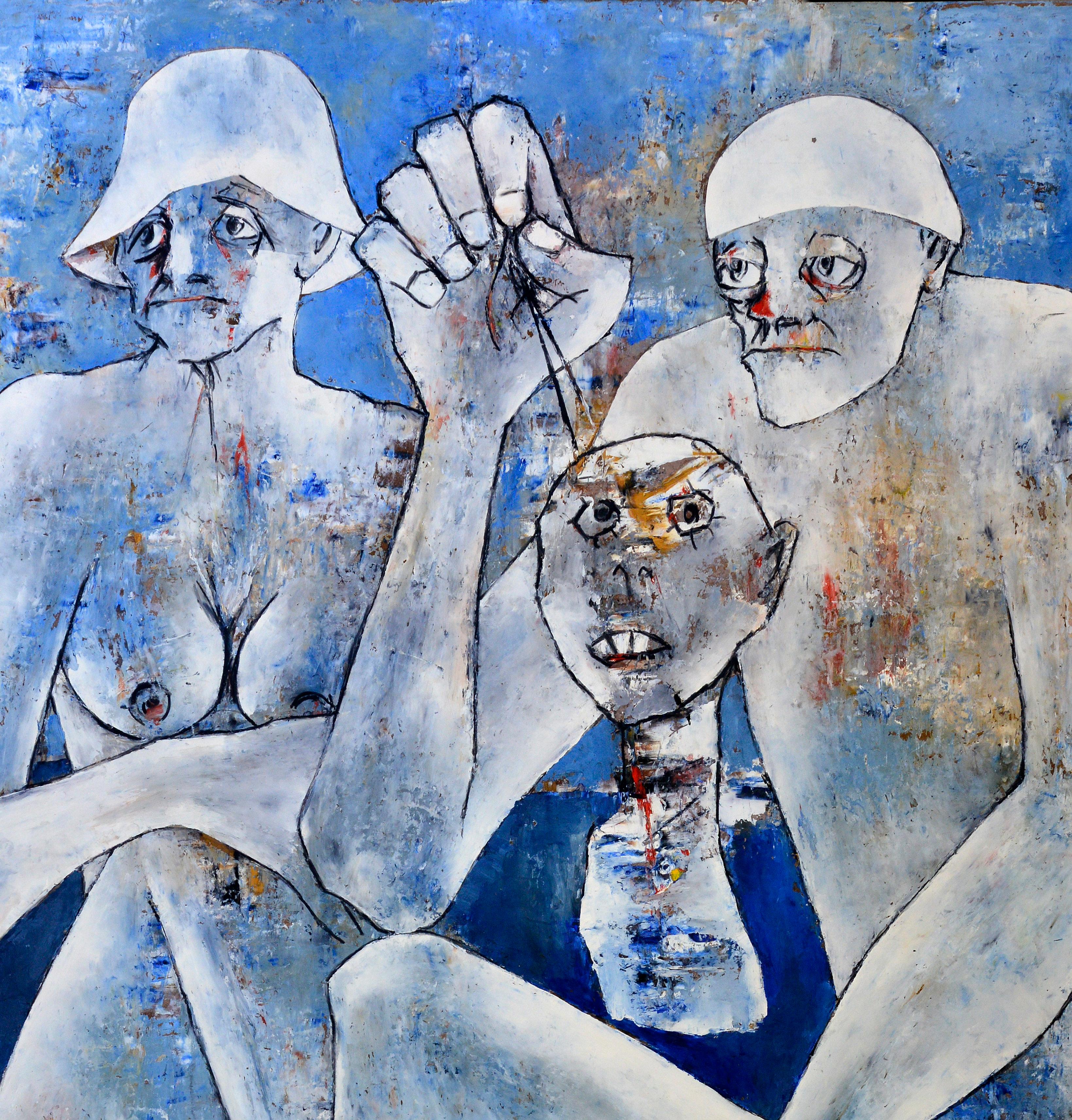 Sin título - Figurative Painting Azul de Jean Sanglar