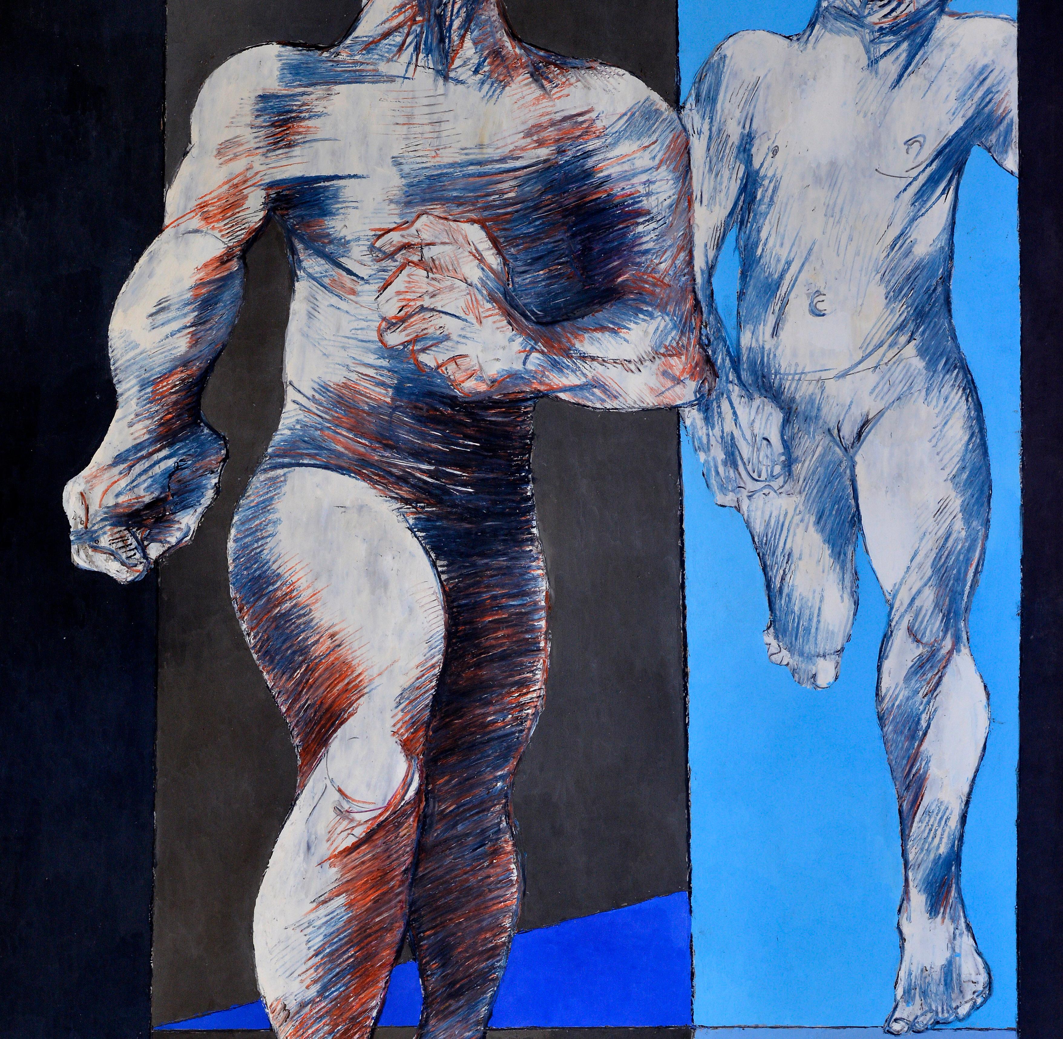Prendimi! - Figurative Painting Nero di Jean Sanglar