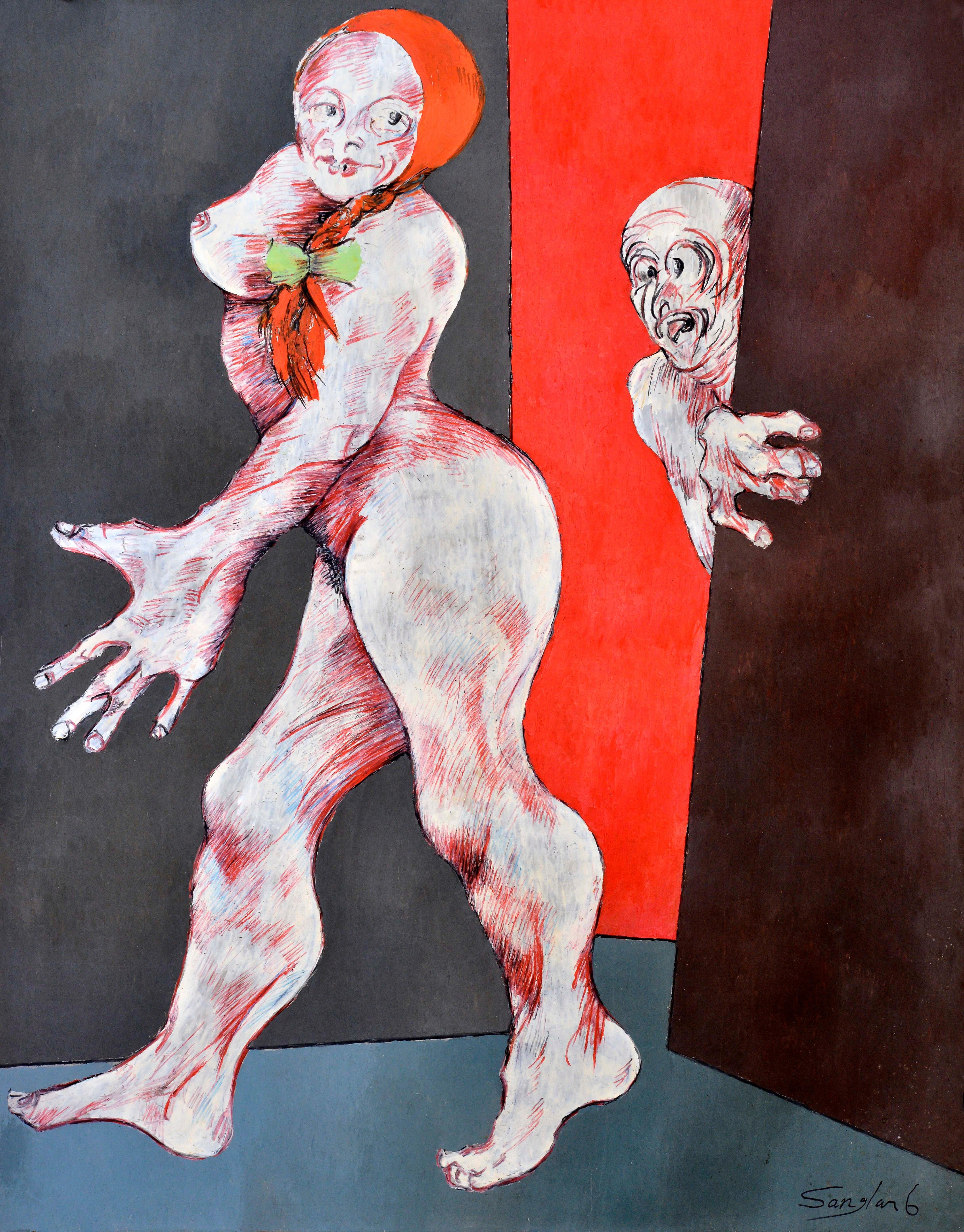 Jean Sanglar Figurative Painting - Untitled