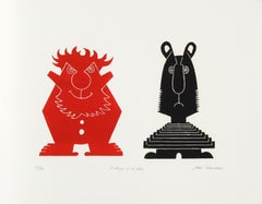 Le Rouge et Le Noir, Aguafuerte y Aguatinta Pop Art de Jean Sariano