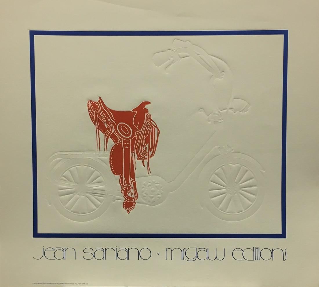 Jean Sariano Print - McGraw Editions Poster-Embossed. Published by Bruce McGraw Graphics, NYC 1981  