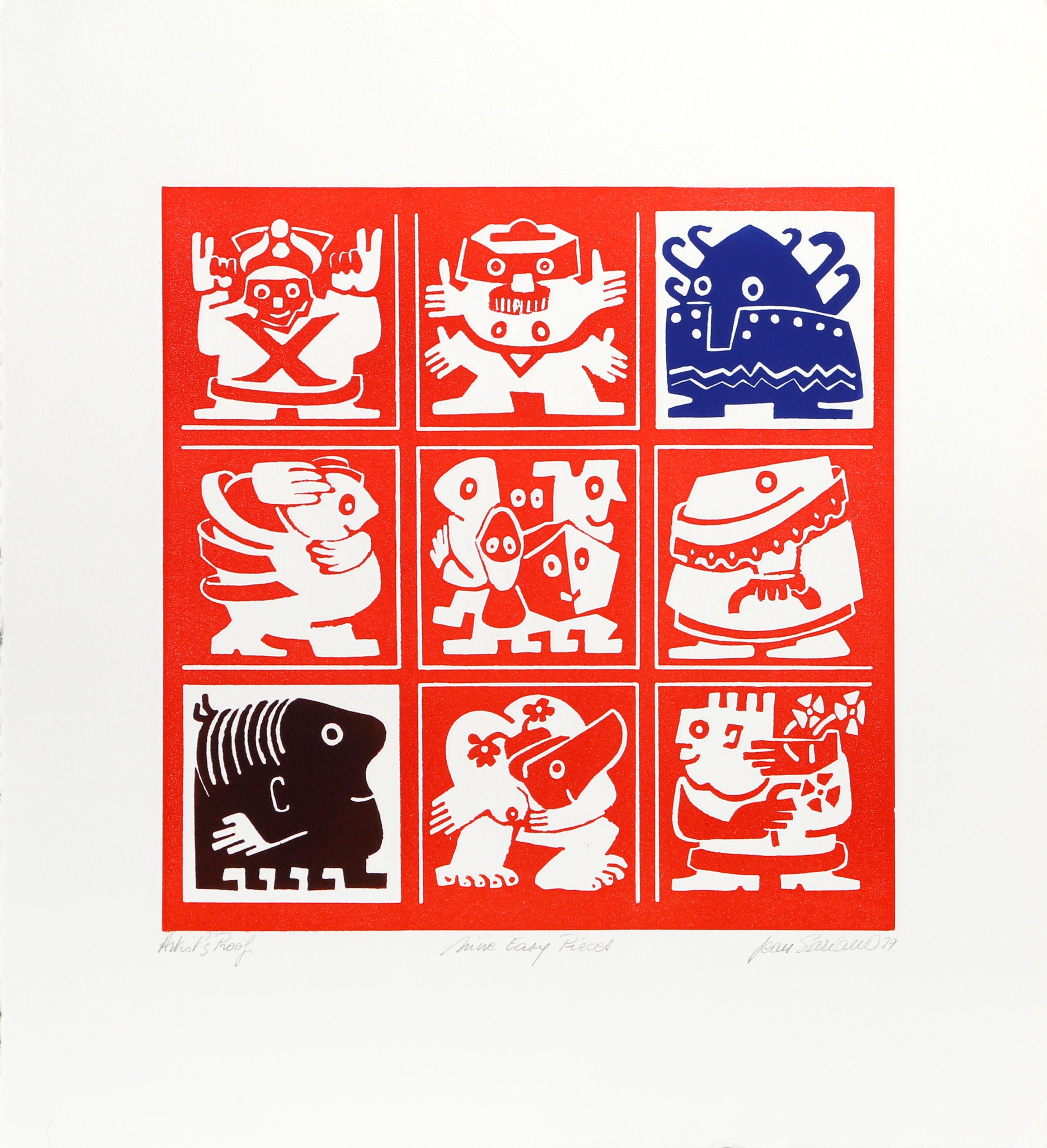 Nine Easy Pieces, Pop Art Intaglio by Jean Sariano