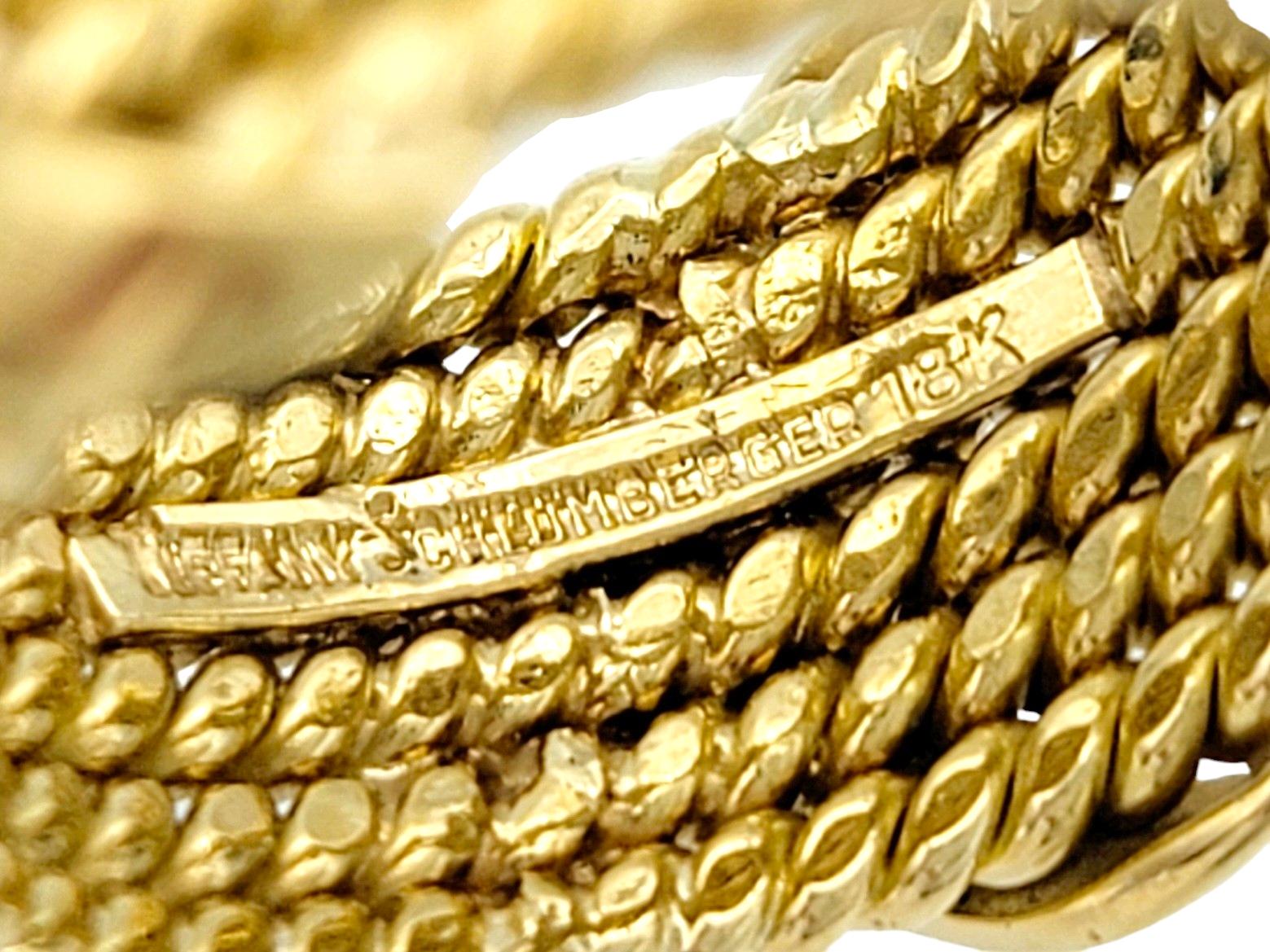 Jean Schlumberger by Tiffany & Co. 6-Row Rope 'X' Band Ring 18 Karat Yellow Gold In Good Condition In Scottsdale, AZ