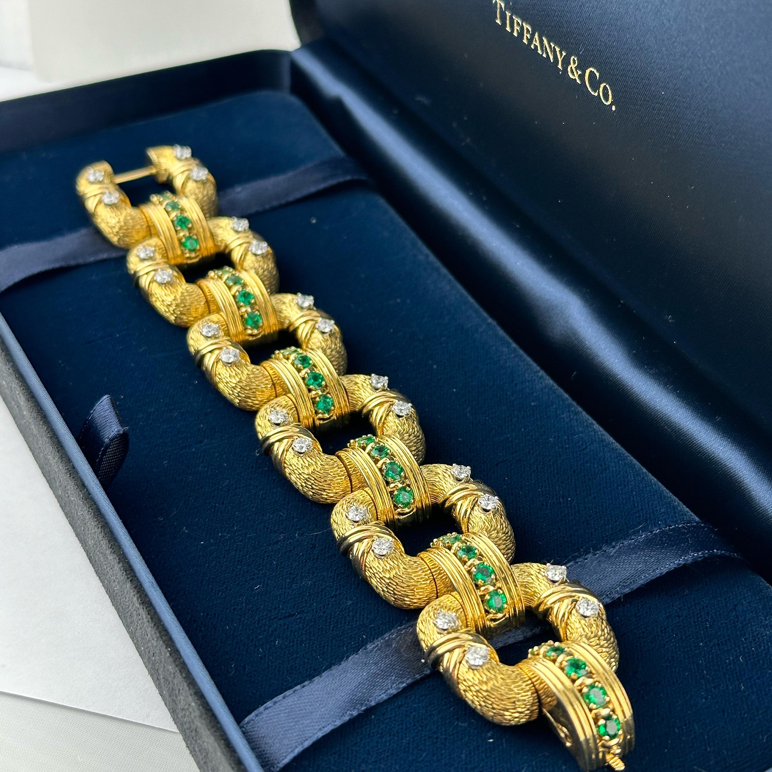 Jean Schlumberger by Tiffany & Co. Cooper Bracelet in Yellow Gold and Platinum In Excellent Condition For Sale In North Miami Beach, FL