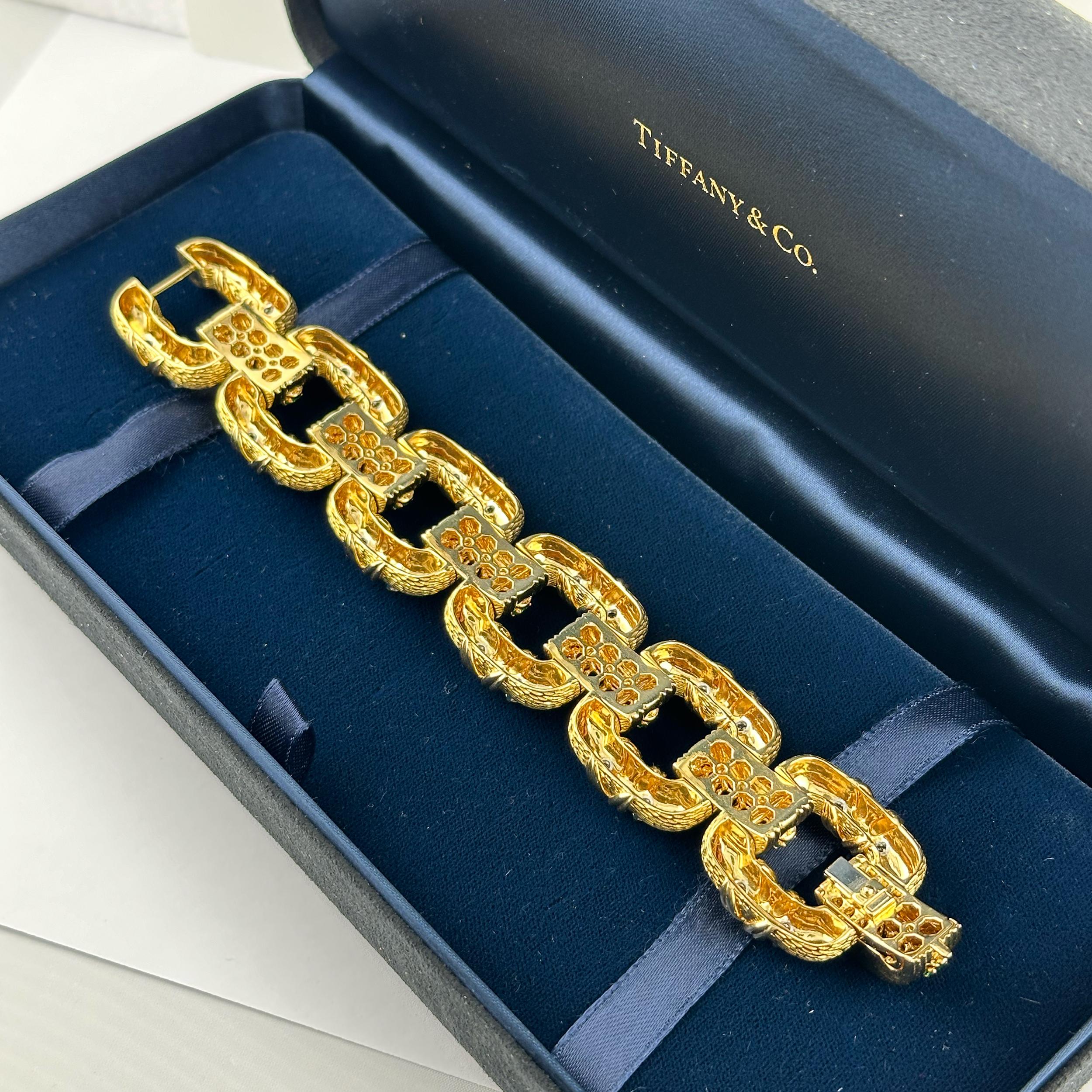 Women's Jean Schlumberger by Tiffany & Co. Cooper Bracelet in Yellow Gold and Platinum For Sale