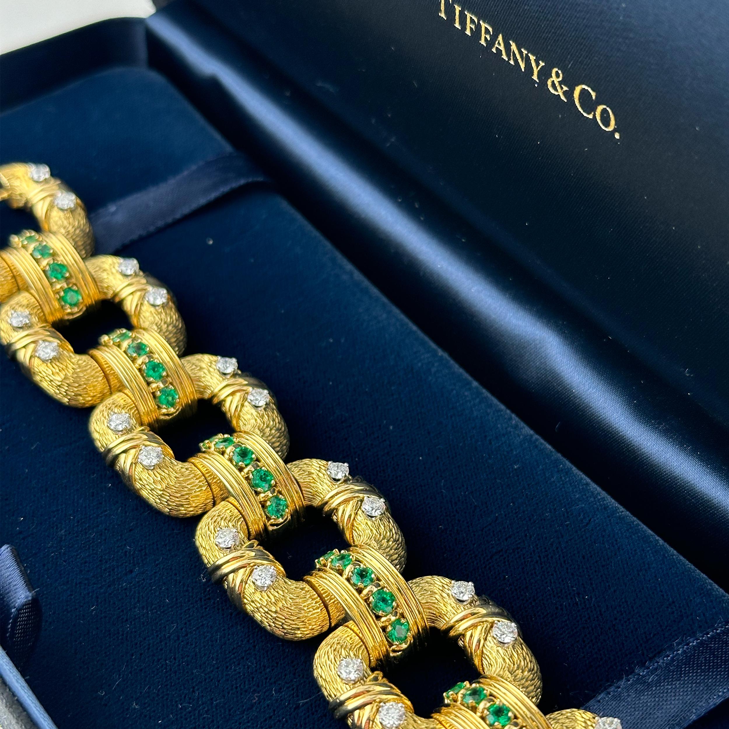 Brilliant Cut Jean Schlumberger by Tiffany & Co. Cooper Bracelet in Yellow Gold and Platinum