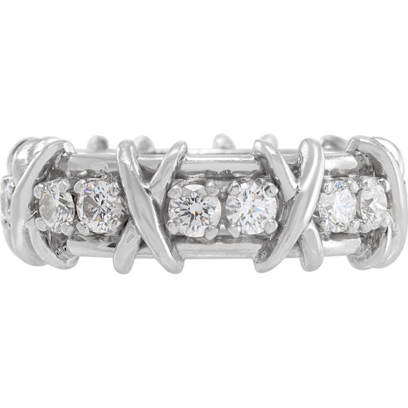 Jean Schlumberger for Tiffany & Co. anello a sedici pietre in platino con 1,14 carati di diamanti di colore F-G e purezza VVS. Viene fornito con una custodia. Taglia 6

Questo anello di Tiffany & Co. è attualmente di misura 6. Alcuni articoli