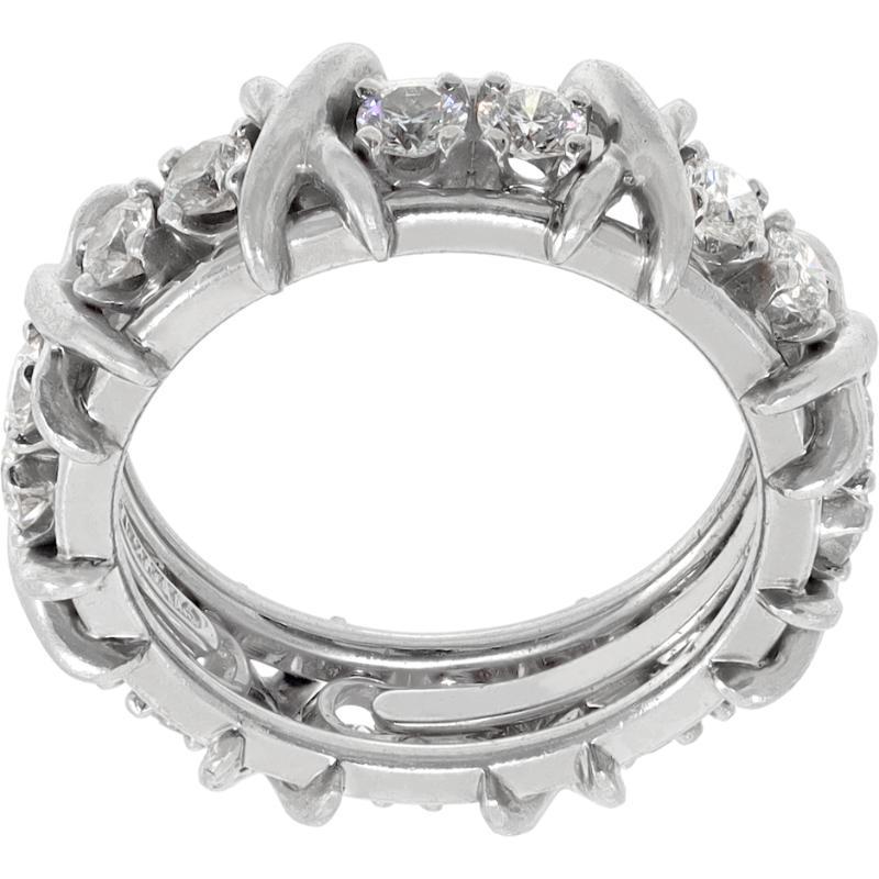 Jean Schlumberger for Tiffany & Co. Anello con diamante in platino In condizioni ottime in vendita a Surfside, FL