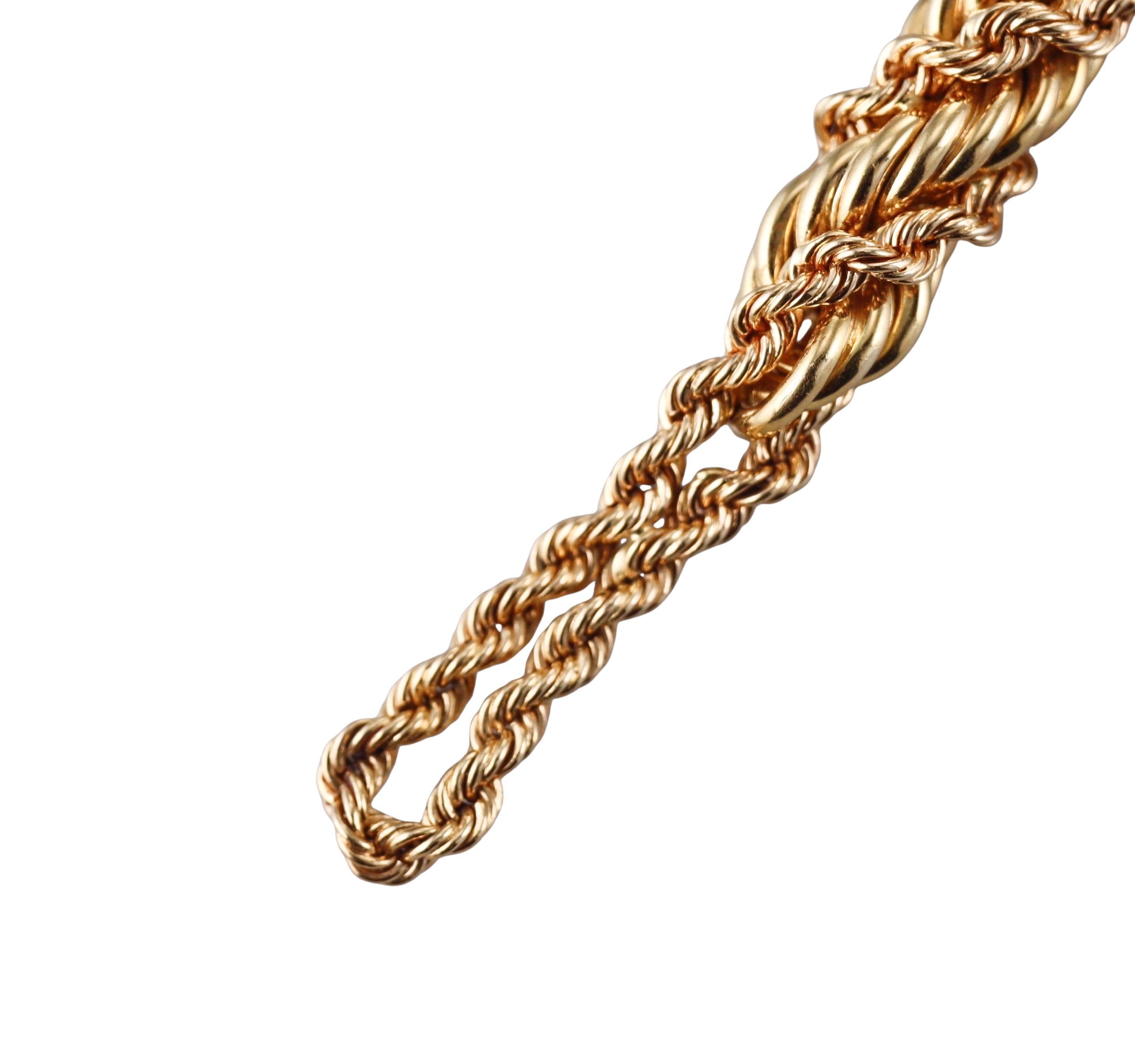 Jean Schlumberger Bracelet toggle torsadé en or jaune et émeraude Pour femmes en vente