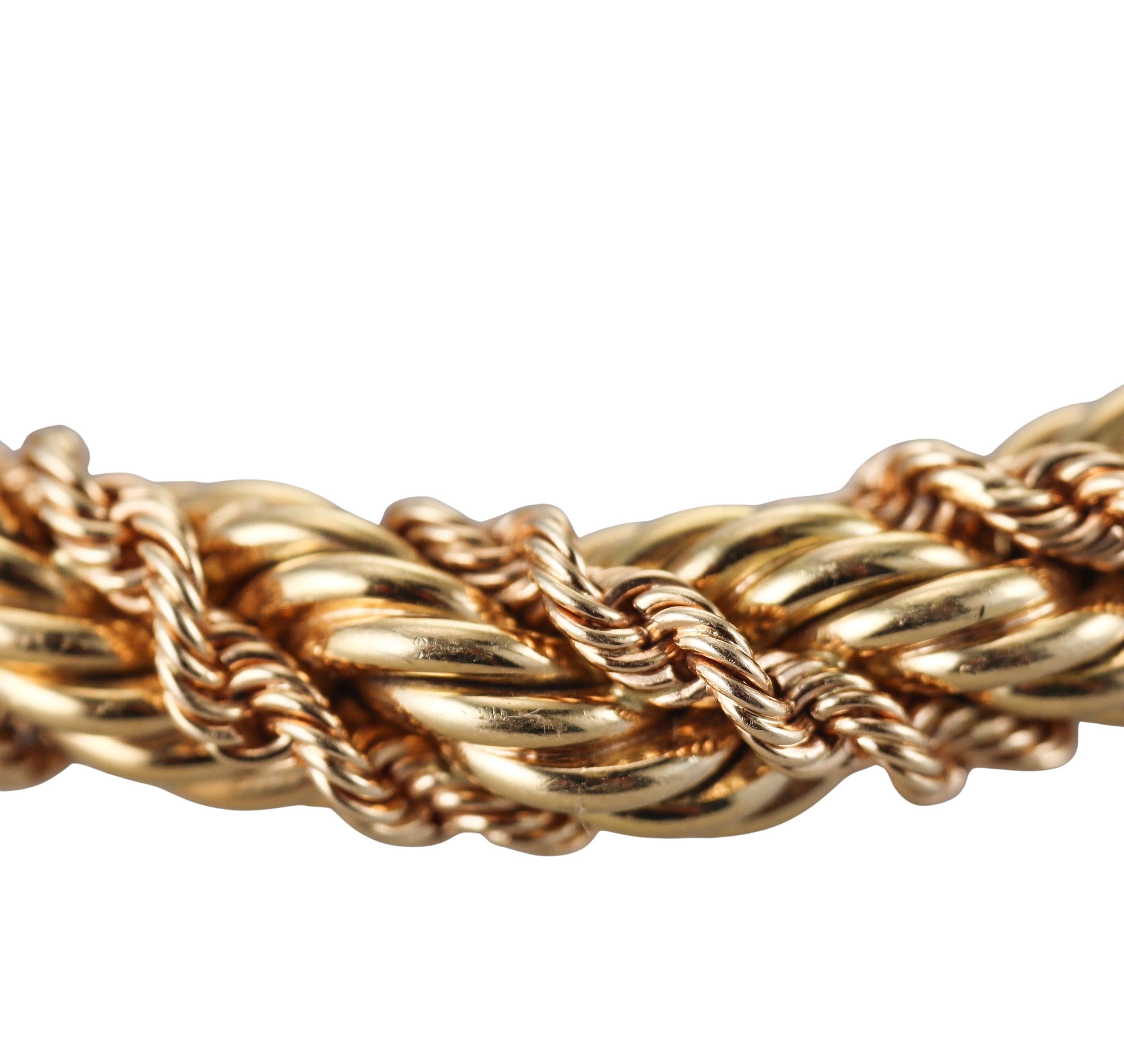 Jean Schlumberger Bracelet toggle torsadé en or jaune et émeraude en vente 2