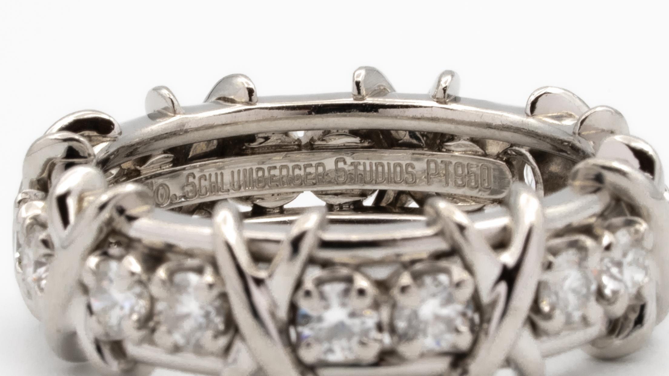 Modern Jean Schlumberger for Tiffany & Co. 16 Stone Ring in Platinum