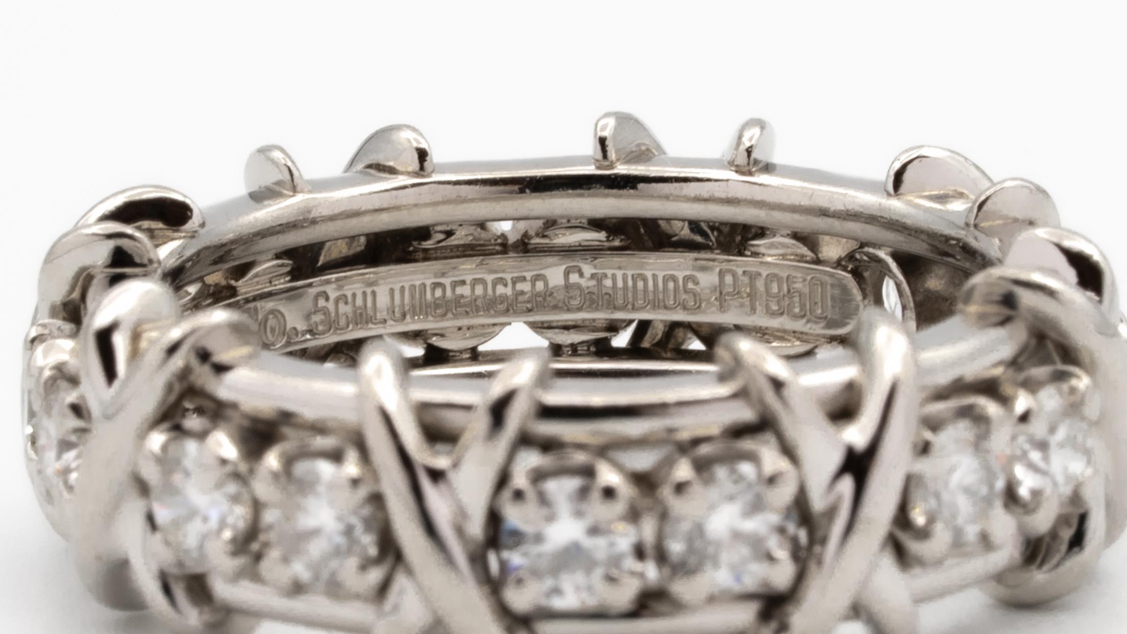 Modern Jean Schlumberger for Tiffany & Co. 16 Stone Ring with Diamonds, Platinum