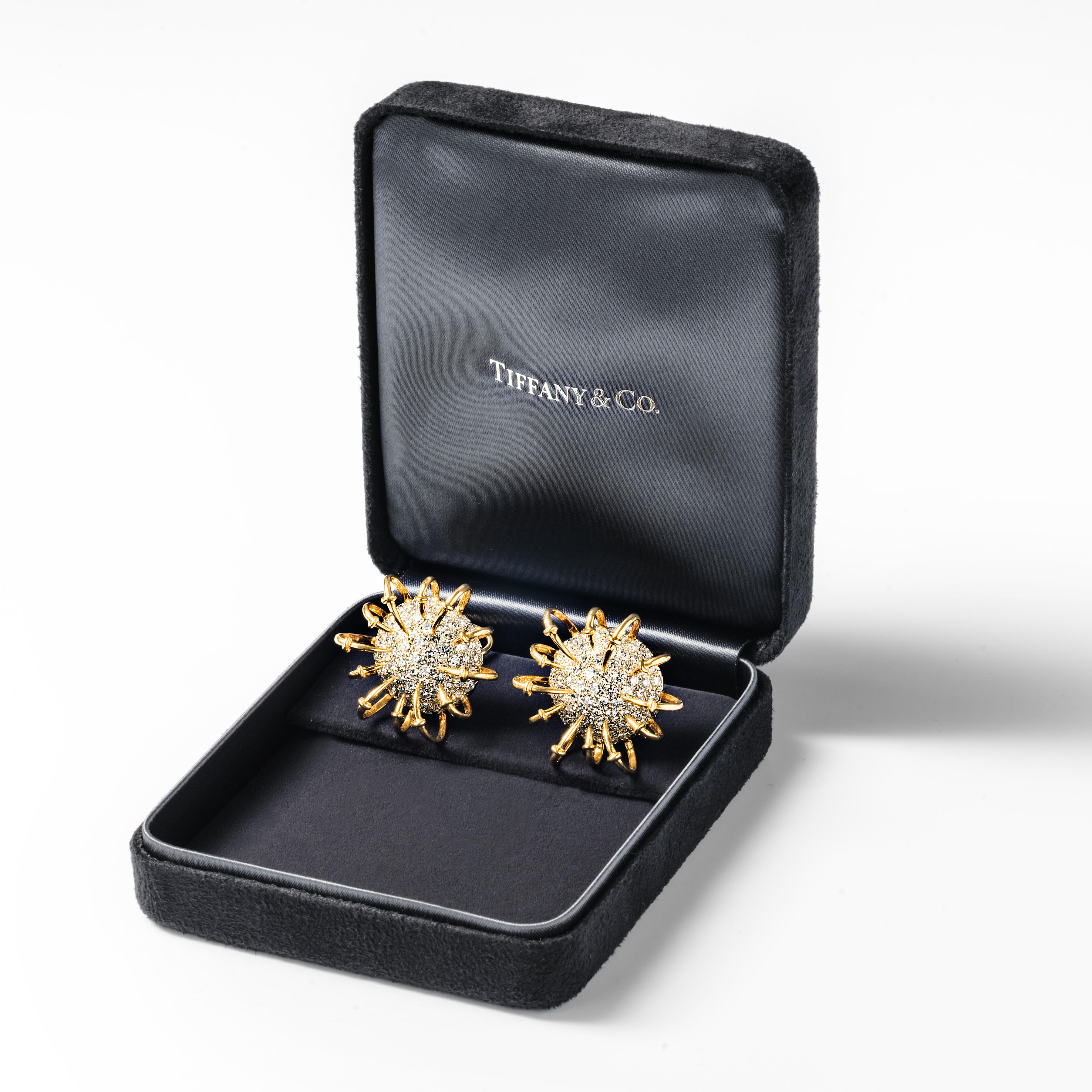 Jean Schlumberger for Tiffany & Co. Diamond Apollo Earrings In Excellent Condition In Weston, MA