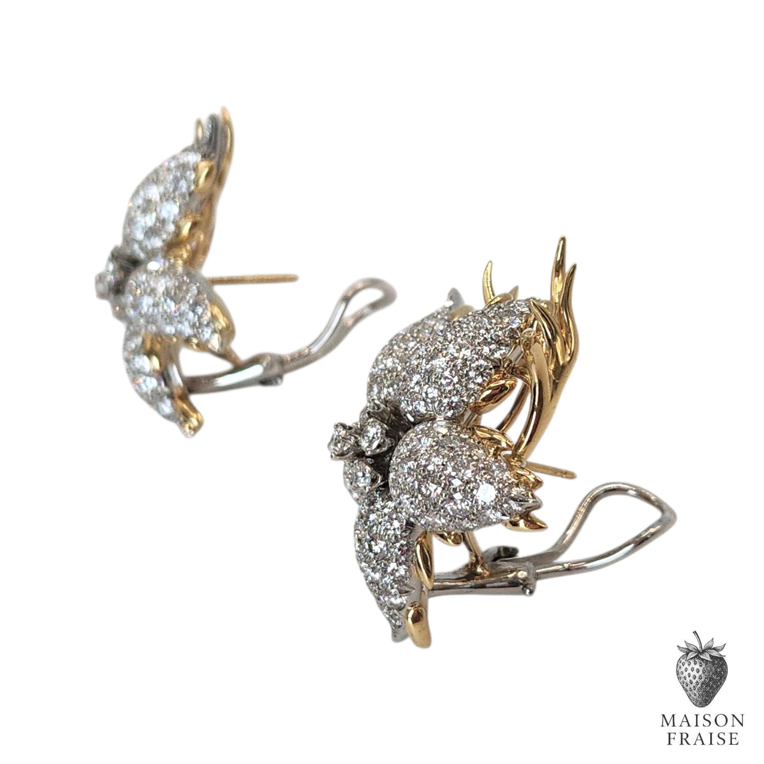 Modern Jean Schlumberger for Tiffany & Co. Diamond Star Flower Earrings For Sale