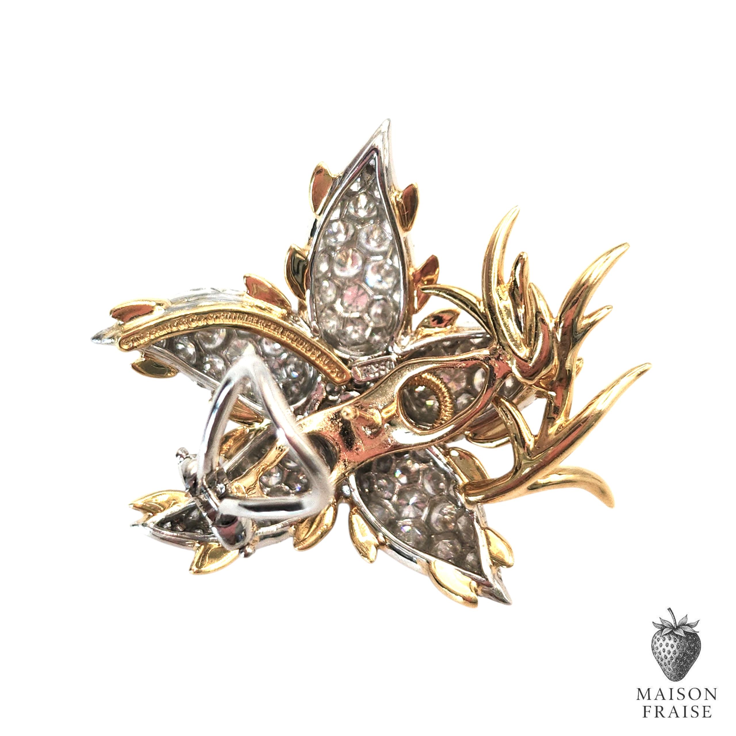 Women's or Men's Jean Schlumberger for Tiffany & Co. Diamond Star Flower Earrings For Sale