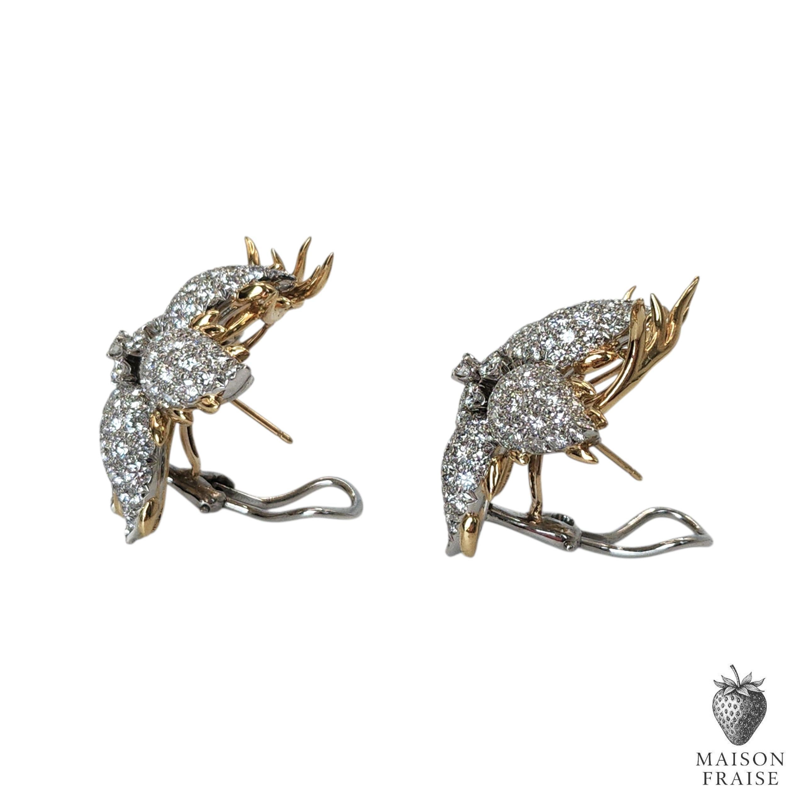 Jean Schlumberger for Tiffany & Co. Diamond Star Flower Earrings For Sale 1