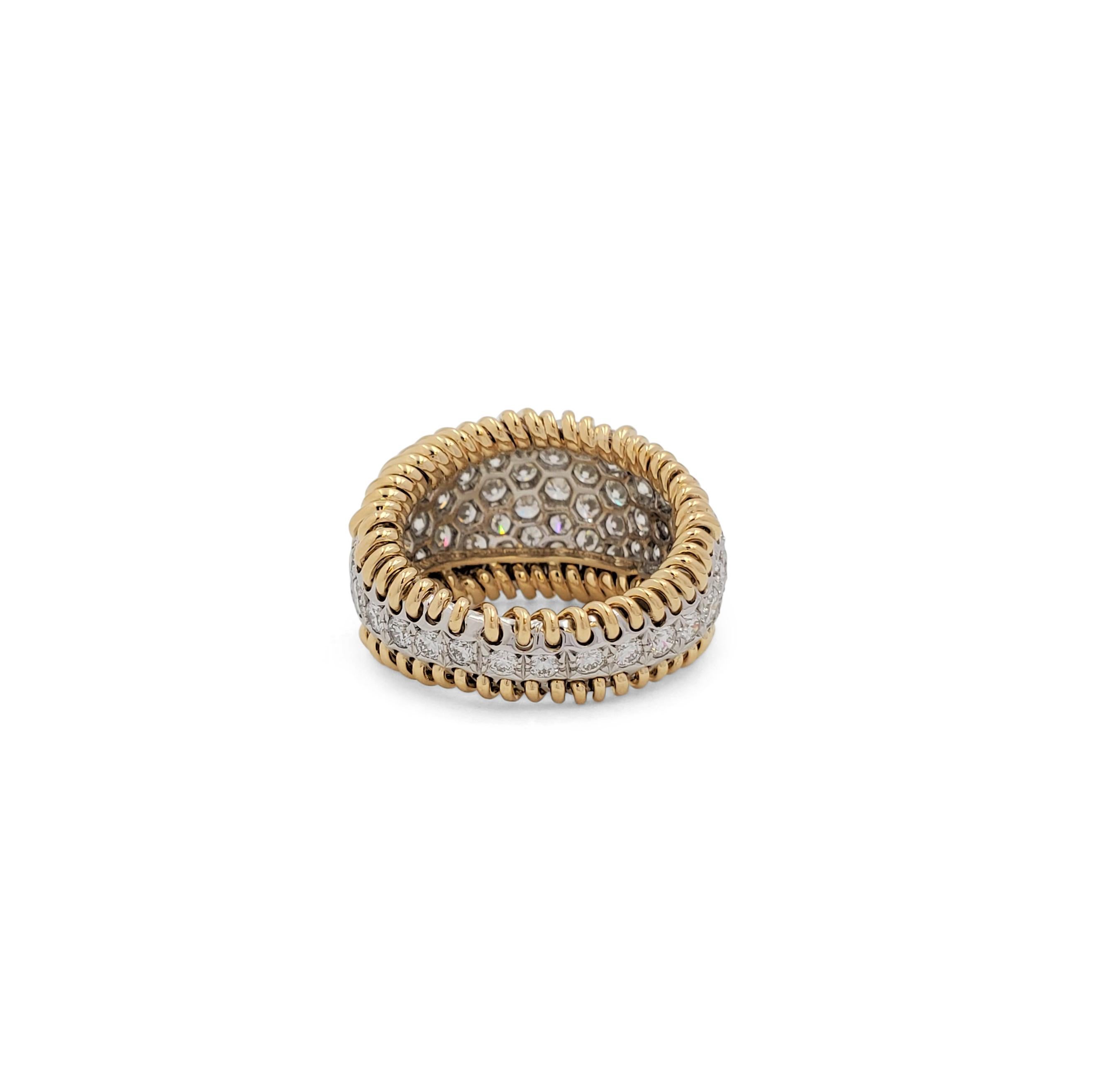 Round Cut Jean Schlumberger for Tiffany & Co. 'Diamond Stitches' Ring