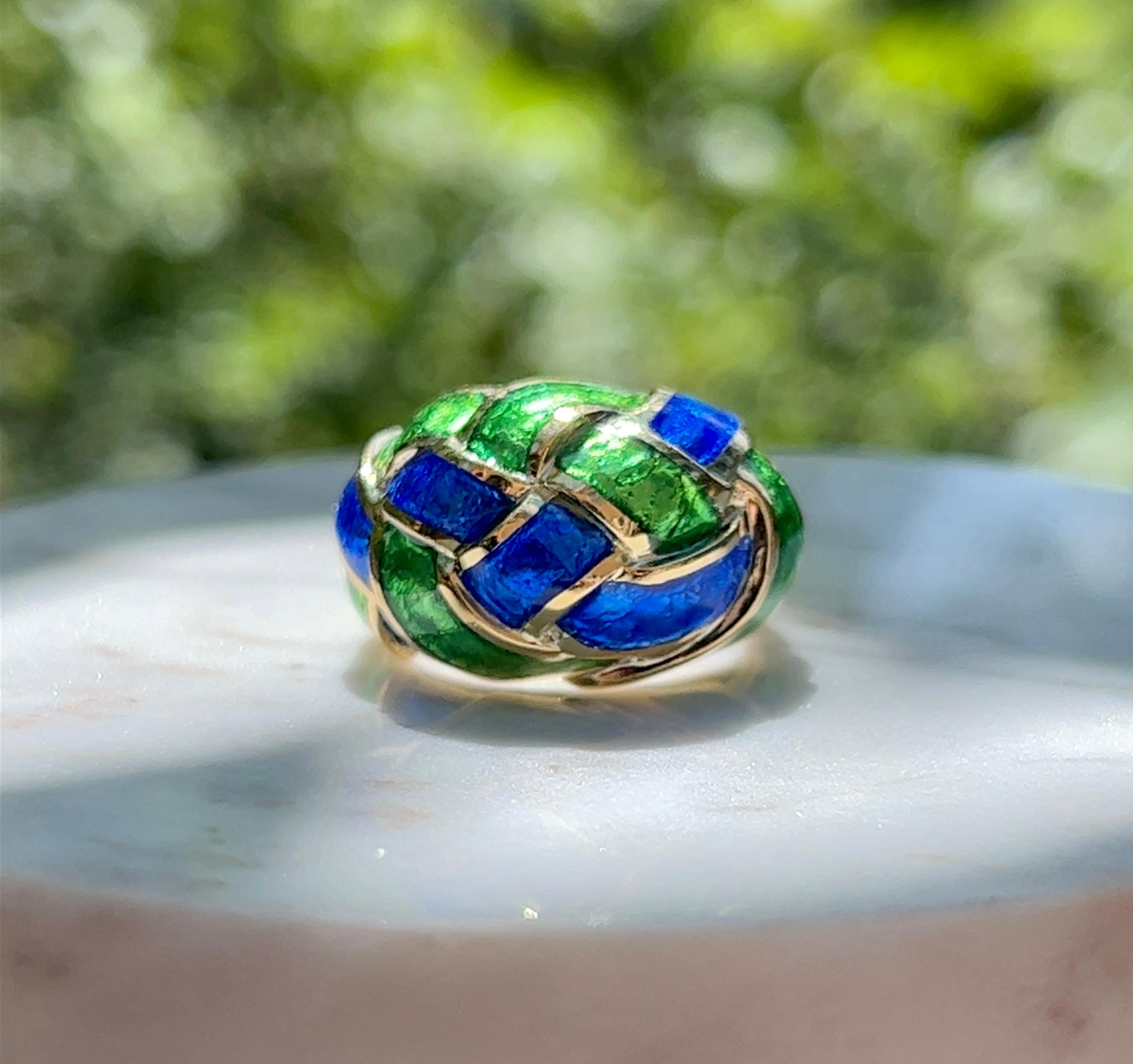 tiffany blue enamel ring