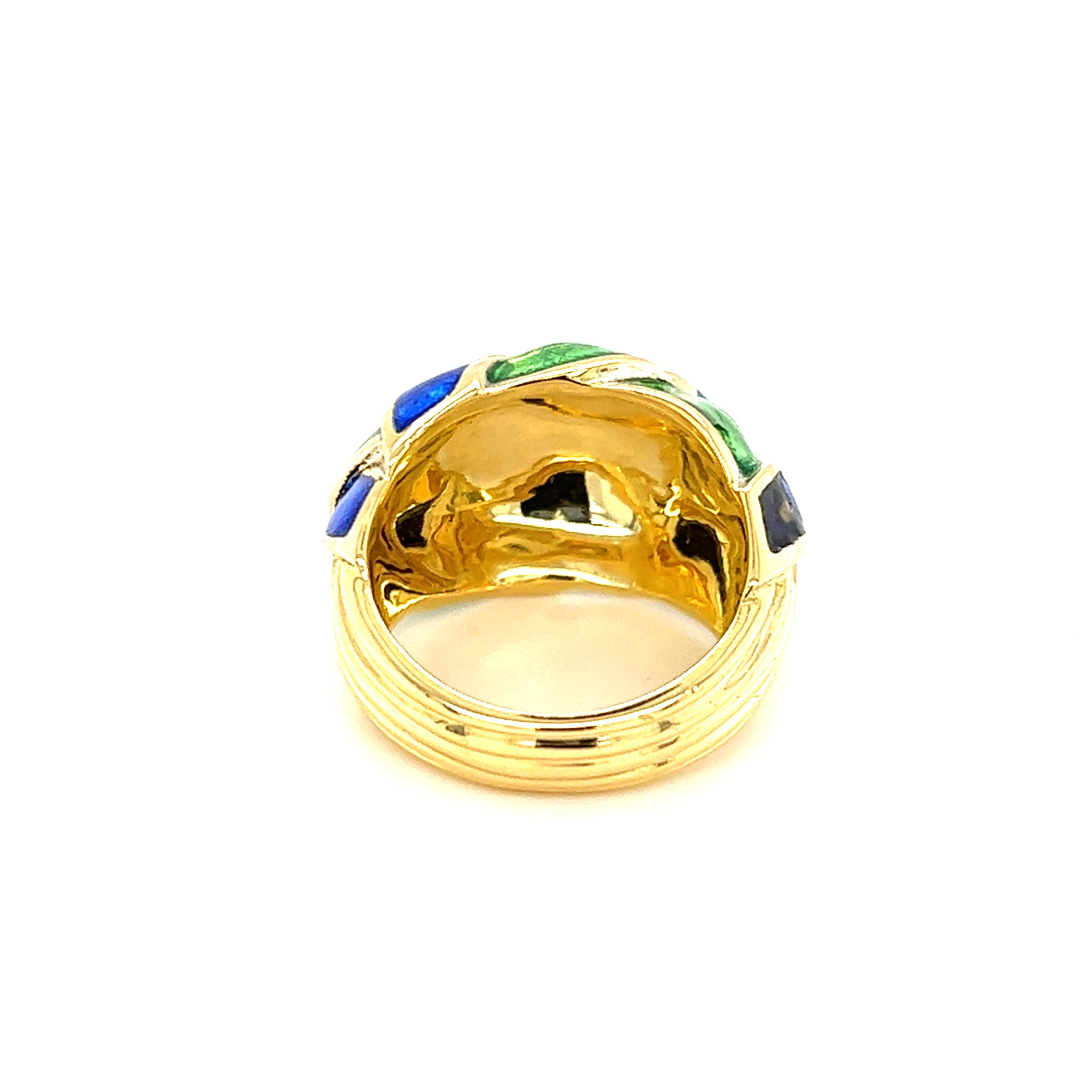 Jean Schlumberger for Tiffany & Co. Enamel Woven Knot Dome Ring 1