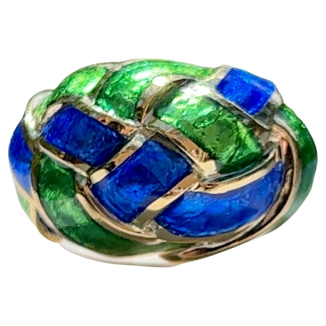Jean Schlumberger for Tiffany & Co. Enamel Woven Knot Dome Ring
