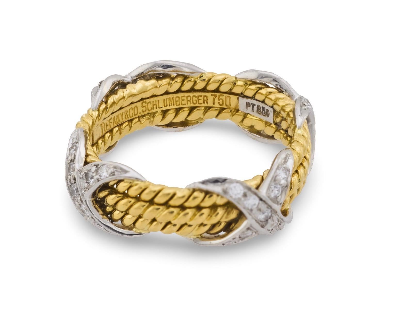 Jean Schlumberger per Tiffany & Co. Anello con diamante in platino 18k in vendita 1