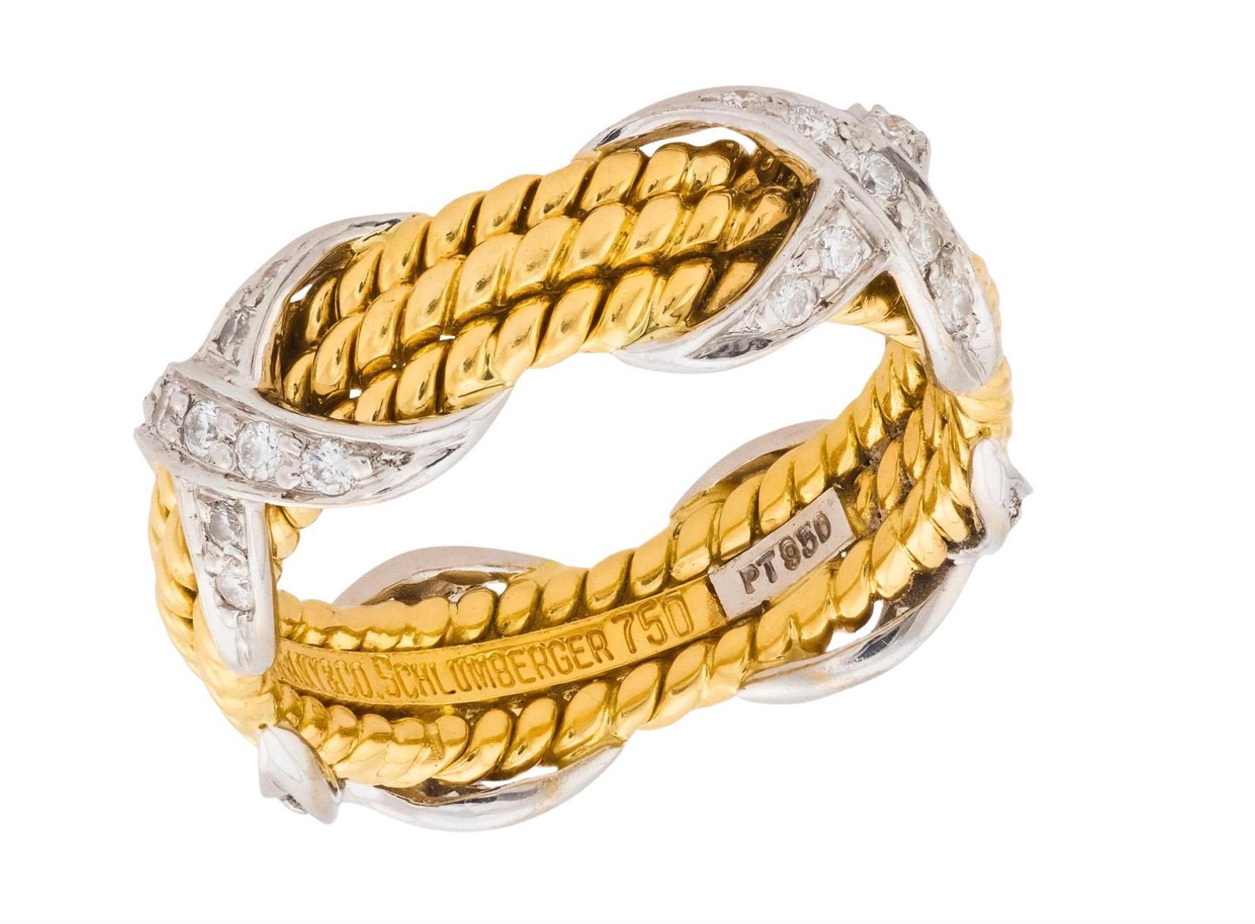 Jean Schlumberger per Tiffany & Co. Anello con diamante in platino 18k in vendita 2