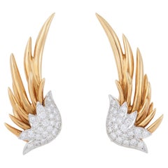 Jean Schlumberger pour Tiffany & Co. Clips d'oreilles à diamants 'Flame' Jean Schlumberger pour Tiffany & Co.