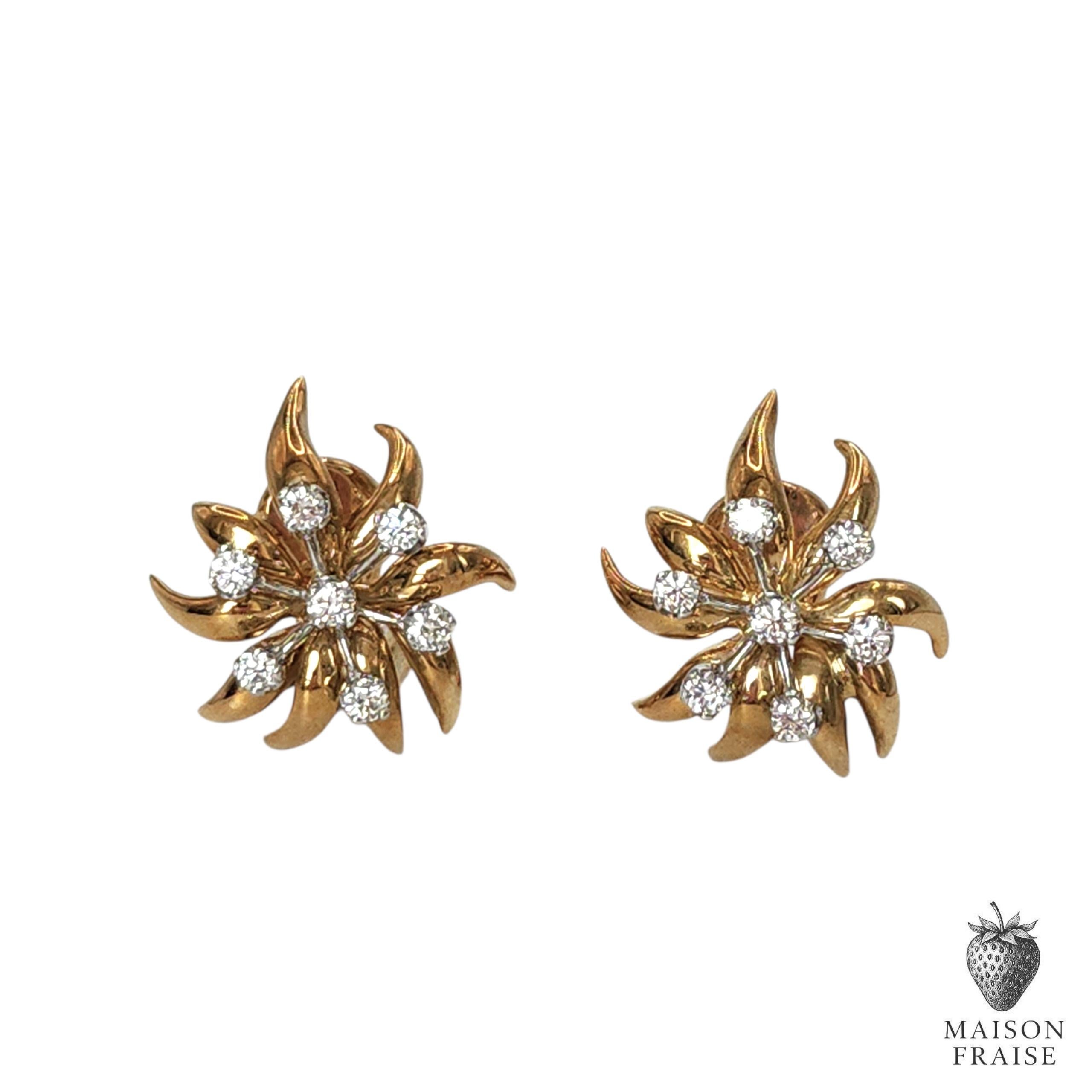 Jean Schlumberger for Tiffany & Co. Flame Earrings In Excellent Condition For Sale In Kuala Lumpur, MY