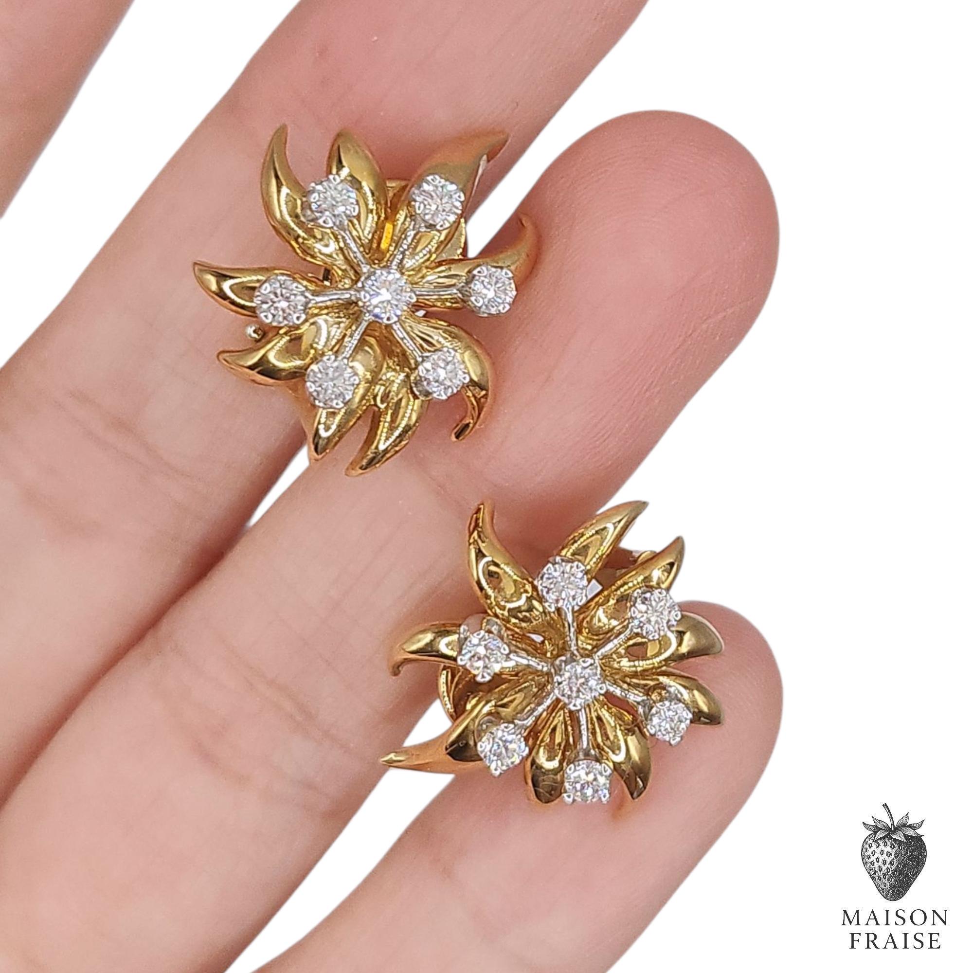 Radiant Cut Jean Schlumberger for Tiffany & Co. Flame Earrings For Sale